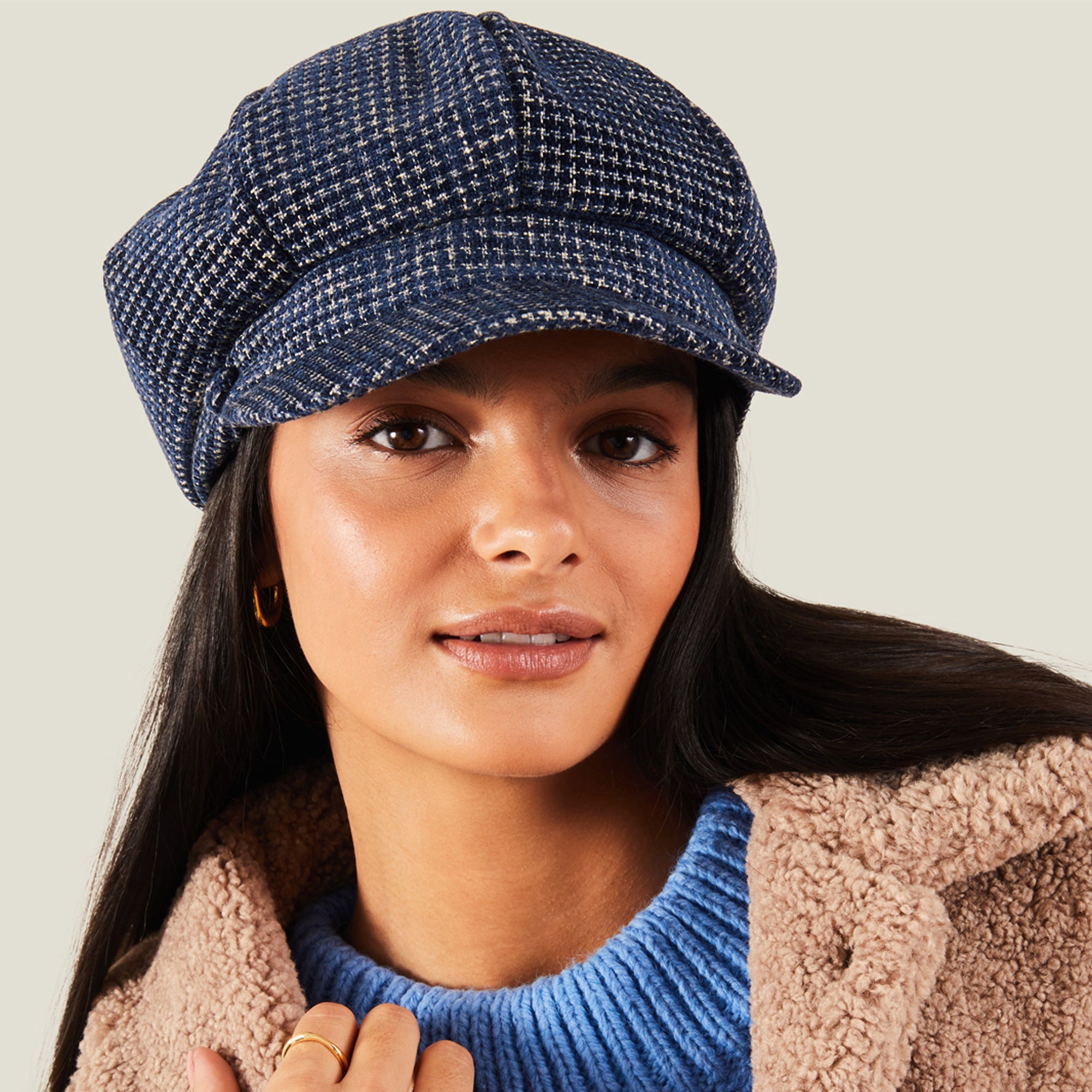 Accessorize London Women's Tweed Baker Boy Hat Accessorize India