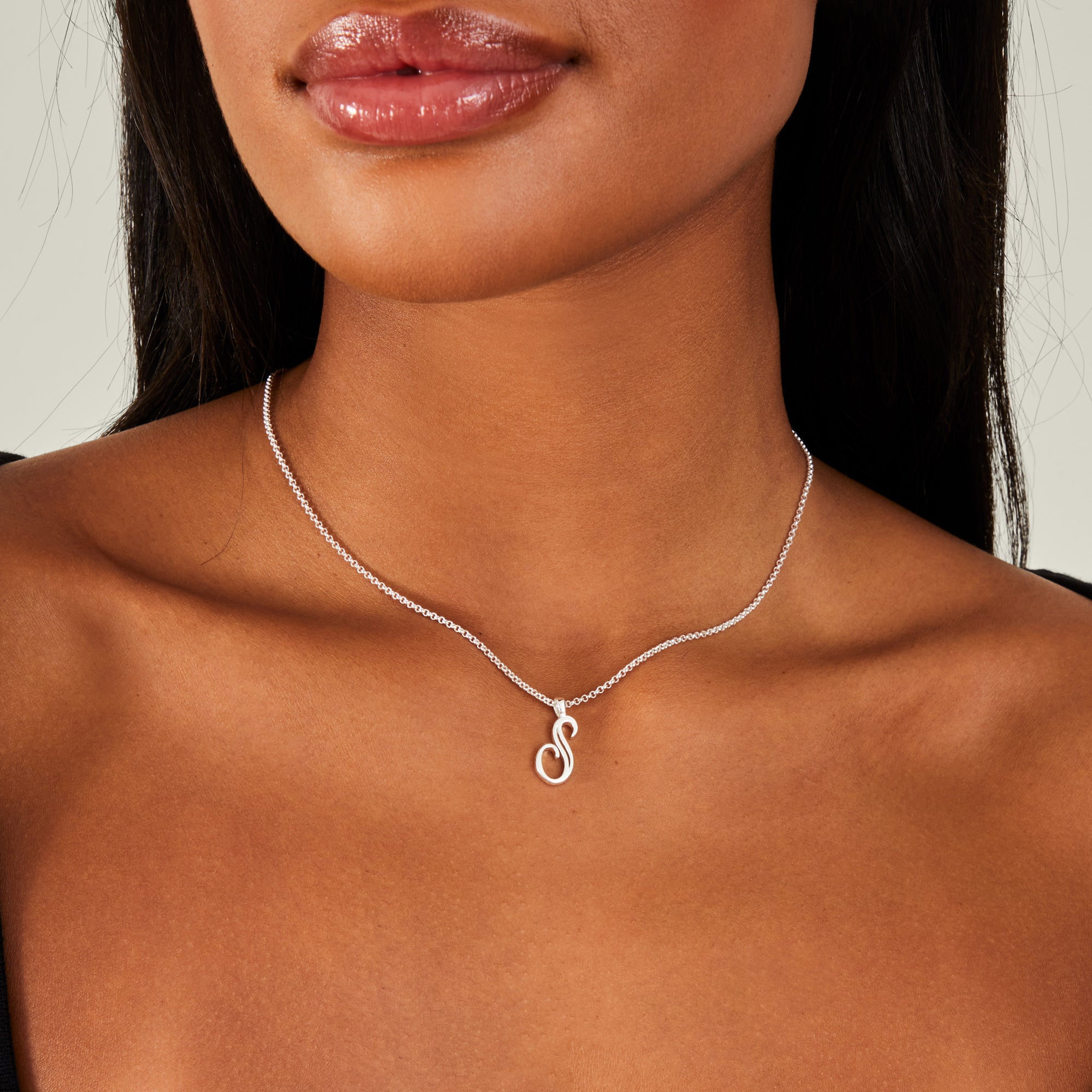 Accessorize London Women's Sterling Silver-plated (S) Initial Necklace