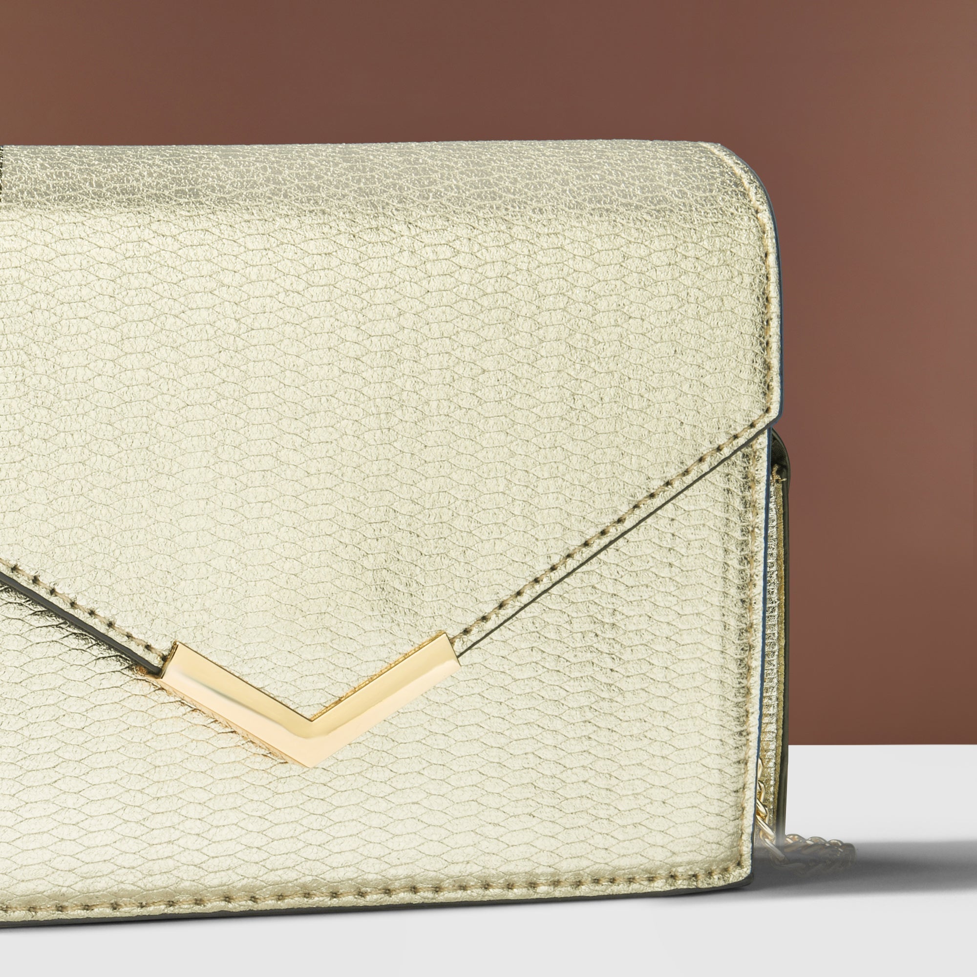 Gold Envelope Sling Bag