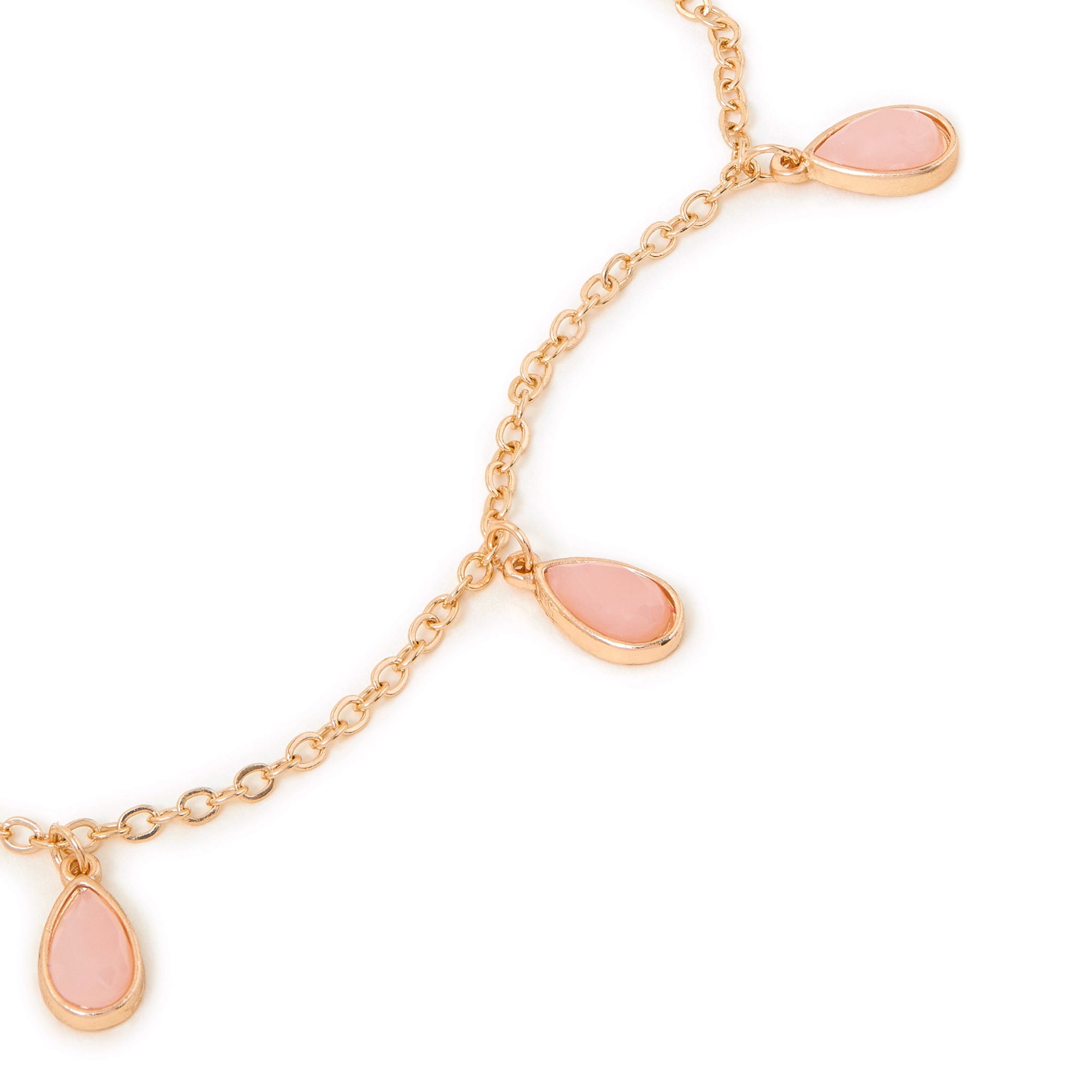 Peach Stone Drop Anklet
