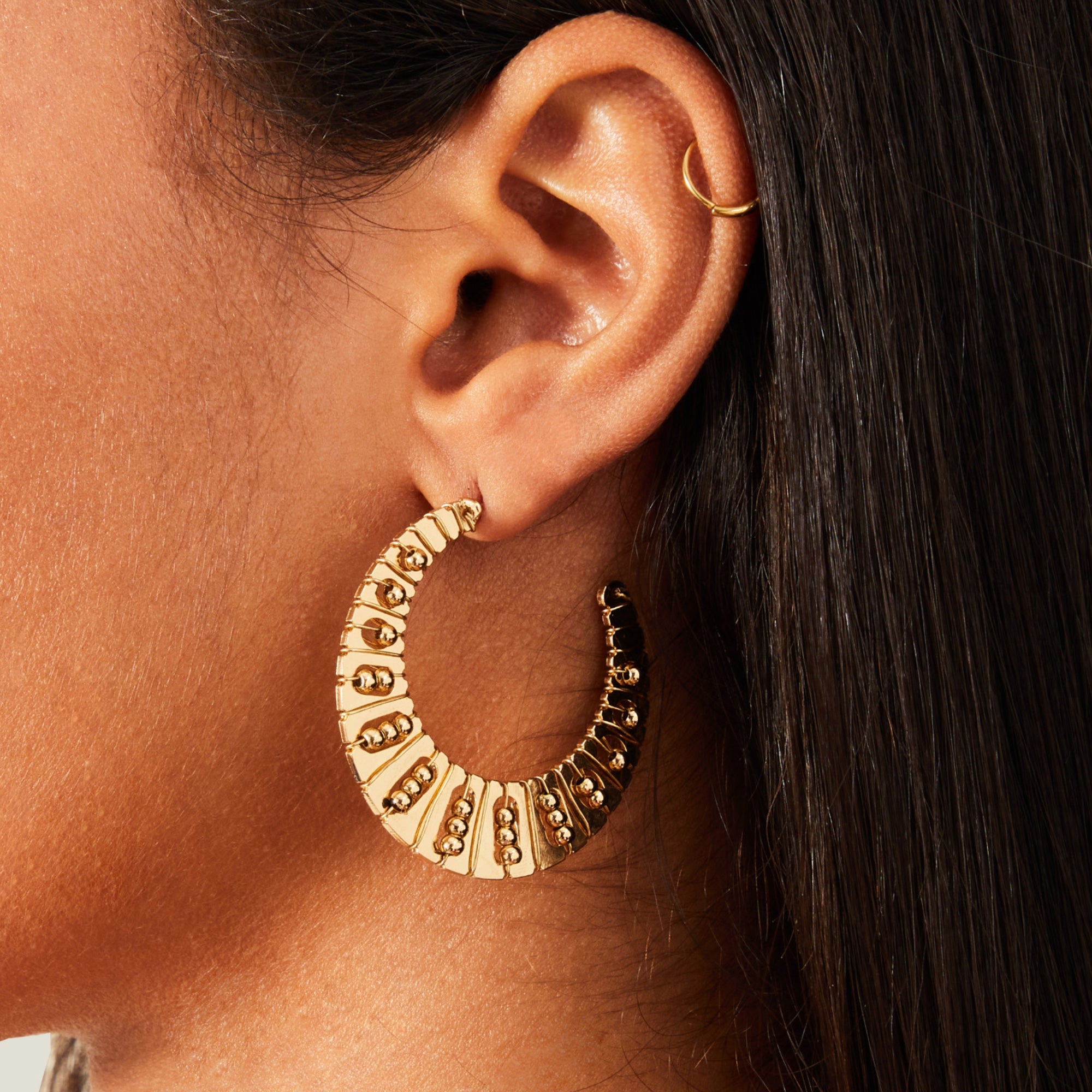 Buy Gold Textured Bobble Hoops Earrings Online Accessorize India