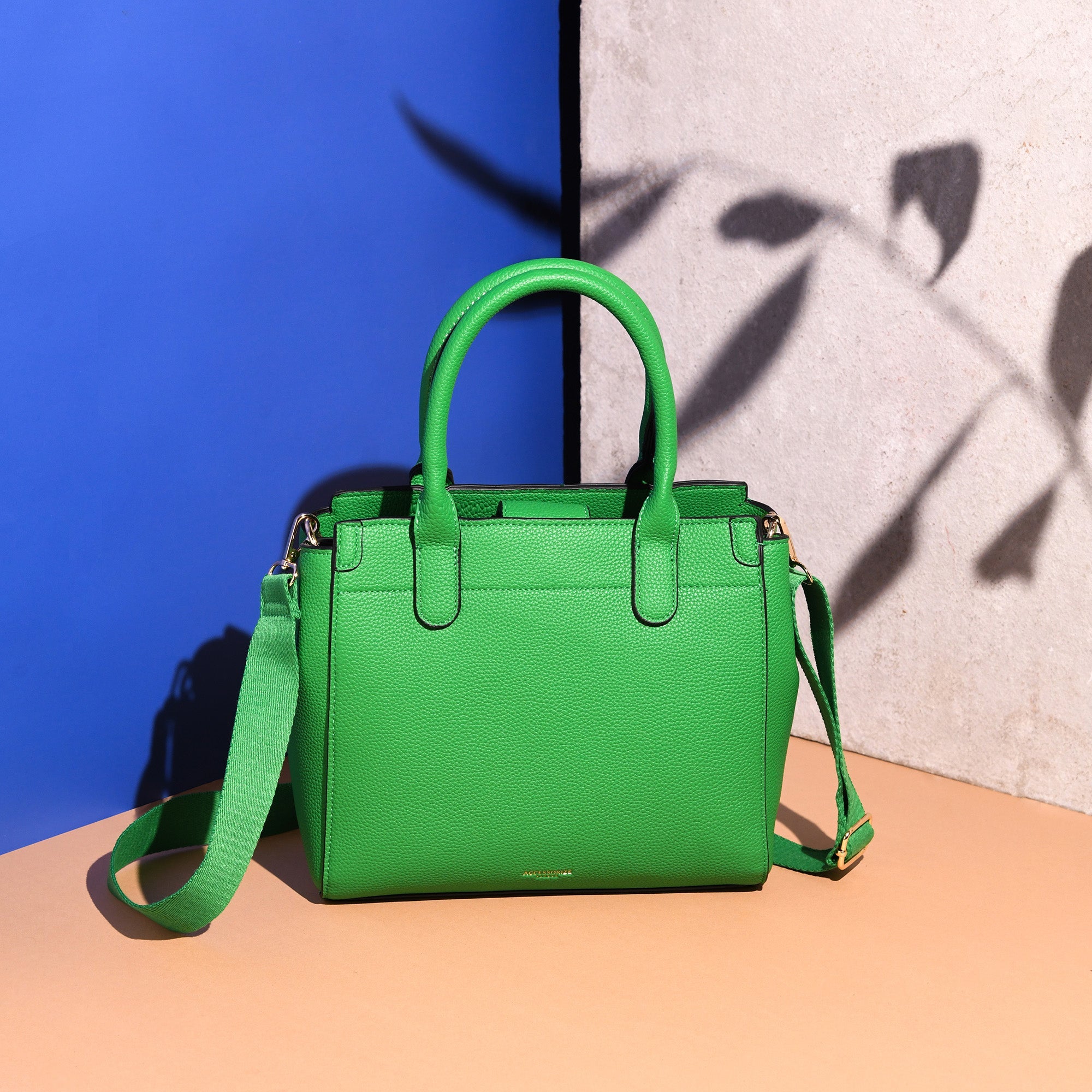 Buy Green Satchel With Webbing Strap Online Accessorize India