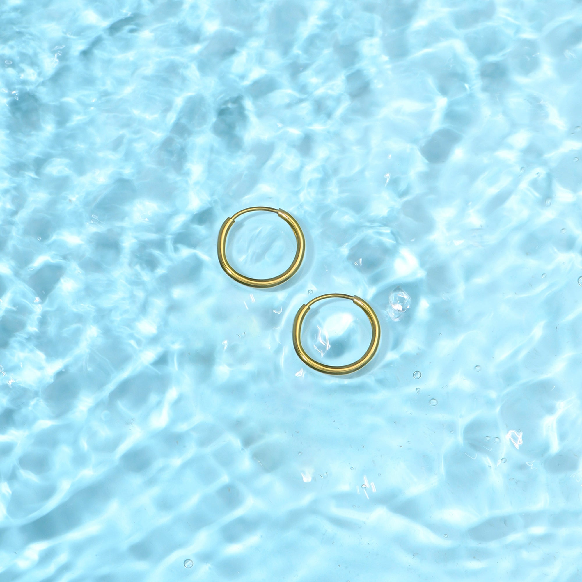 Gold-Plated Stainless Steel Medium Hoops Earrings