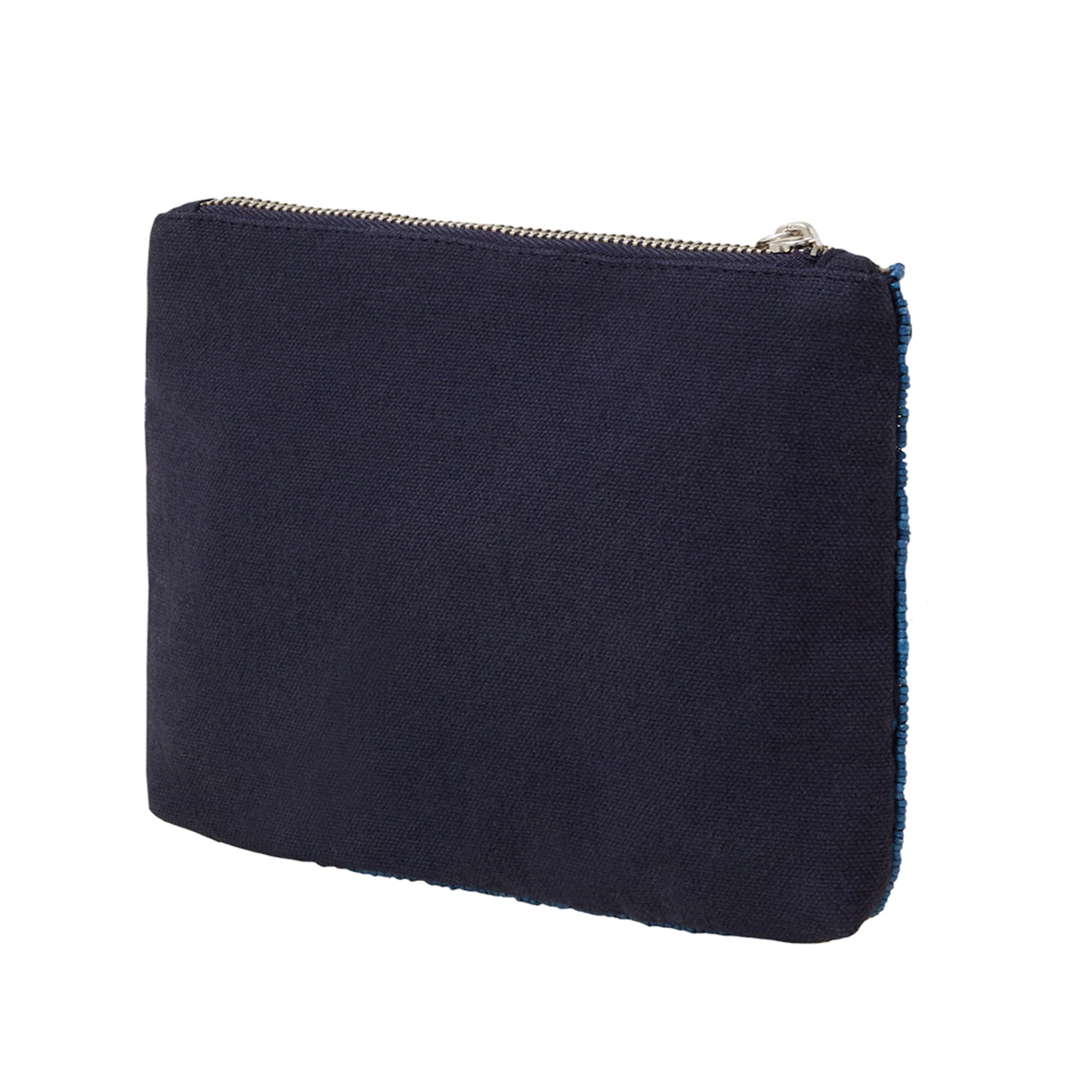 Blue Embellished Mirror Pouch