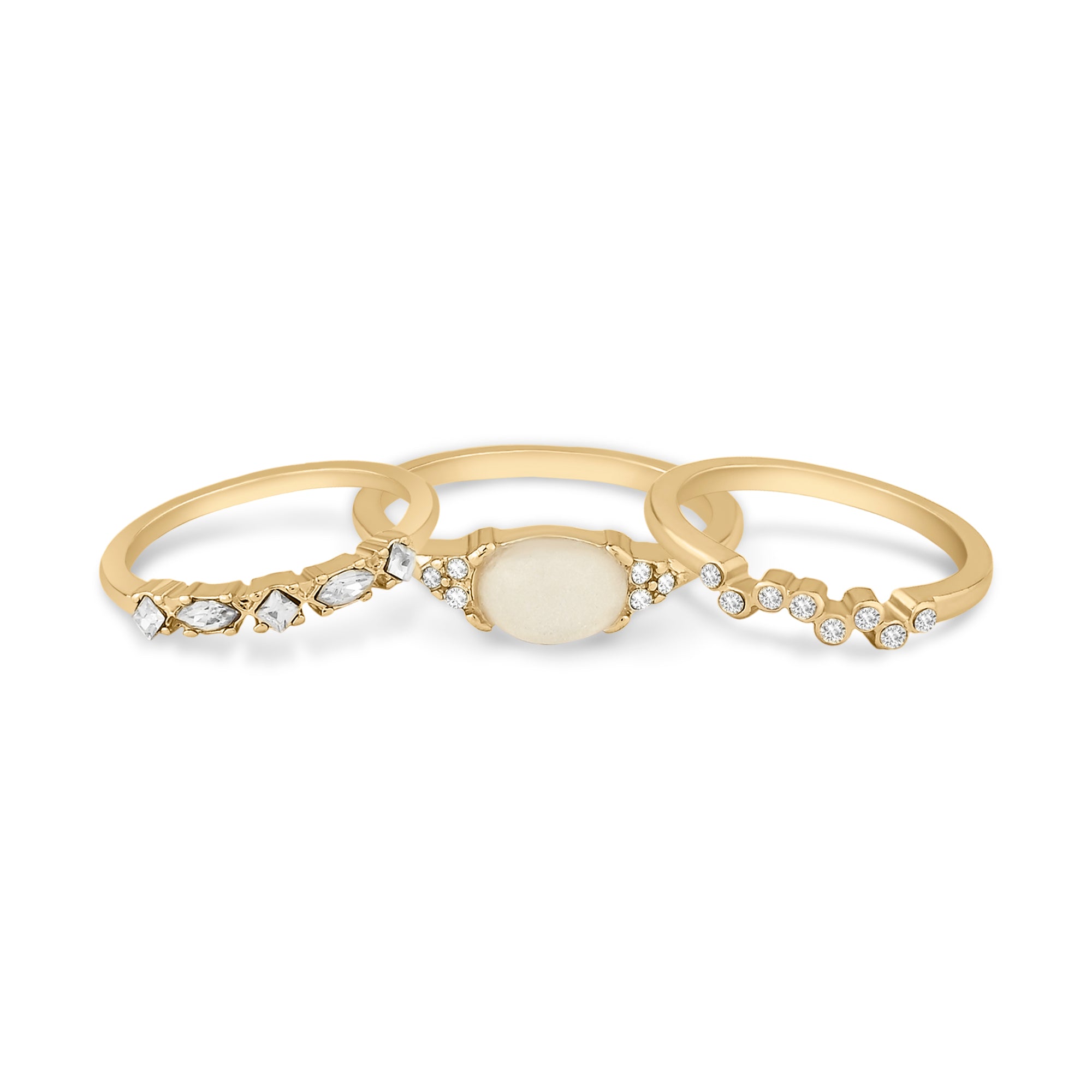 Mini Gem gold Medium Ring