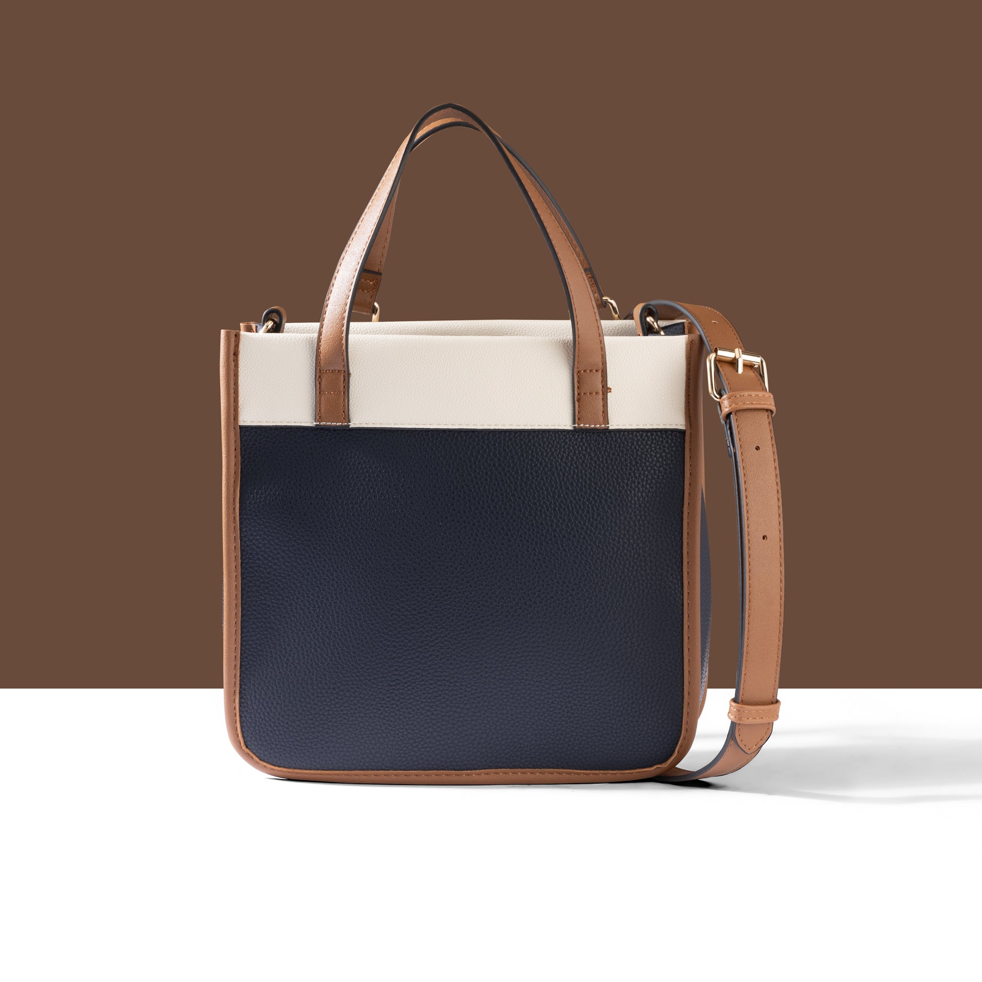 Navy Blue Mini Colour Block Handheld Bag