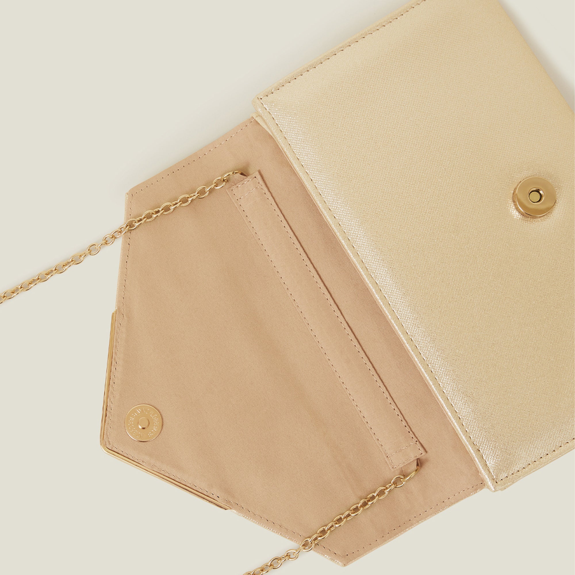 Gold Metallic Envelope Clutch Bag