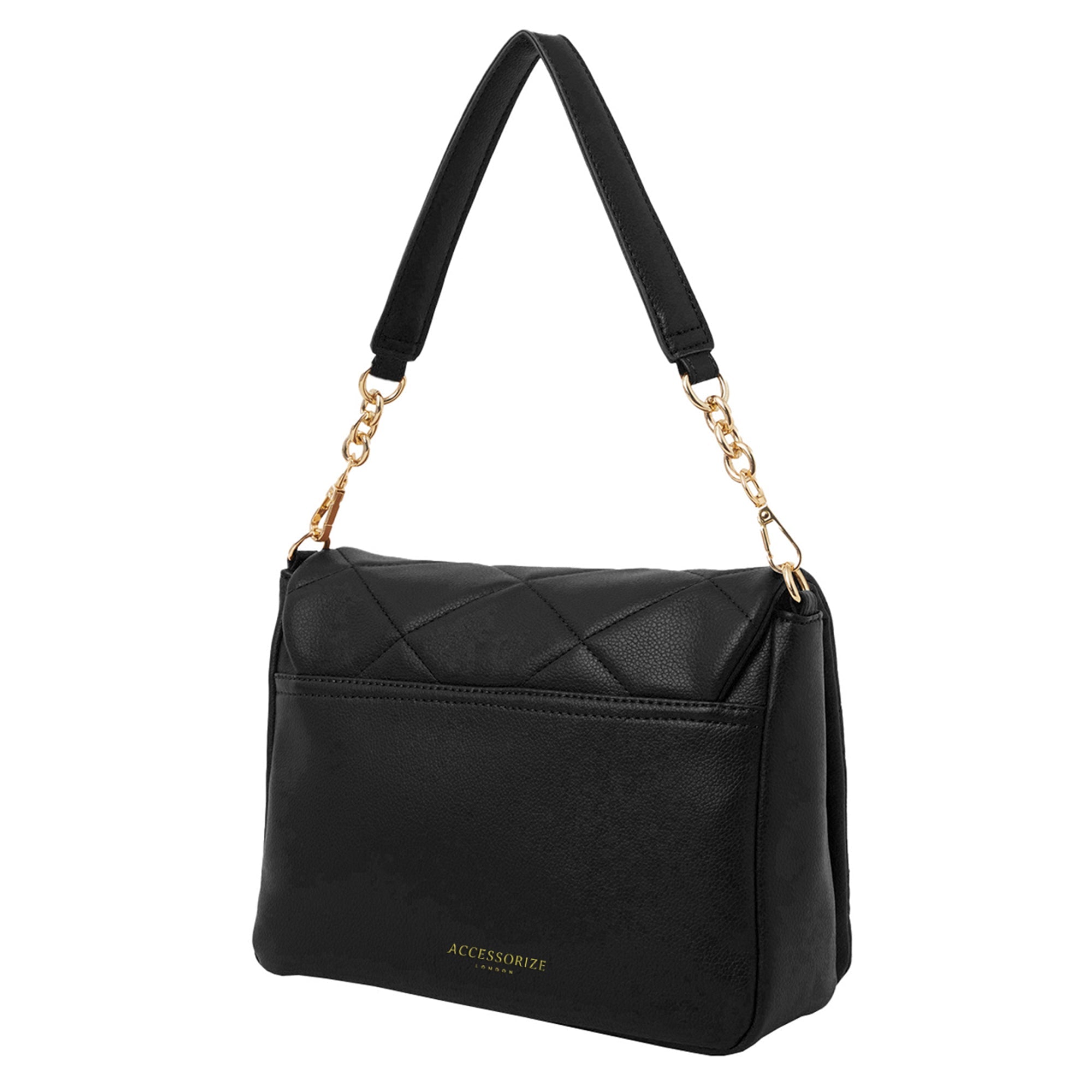 Black Large Quilted Sling Bag