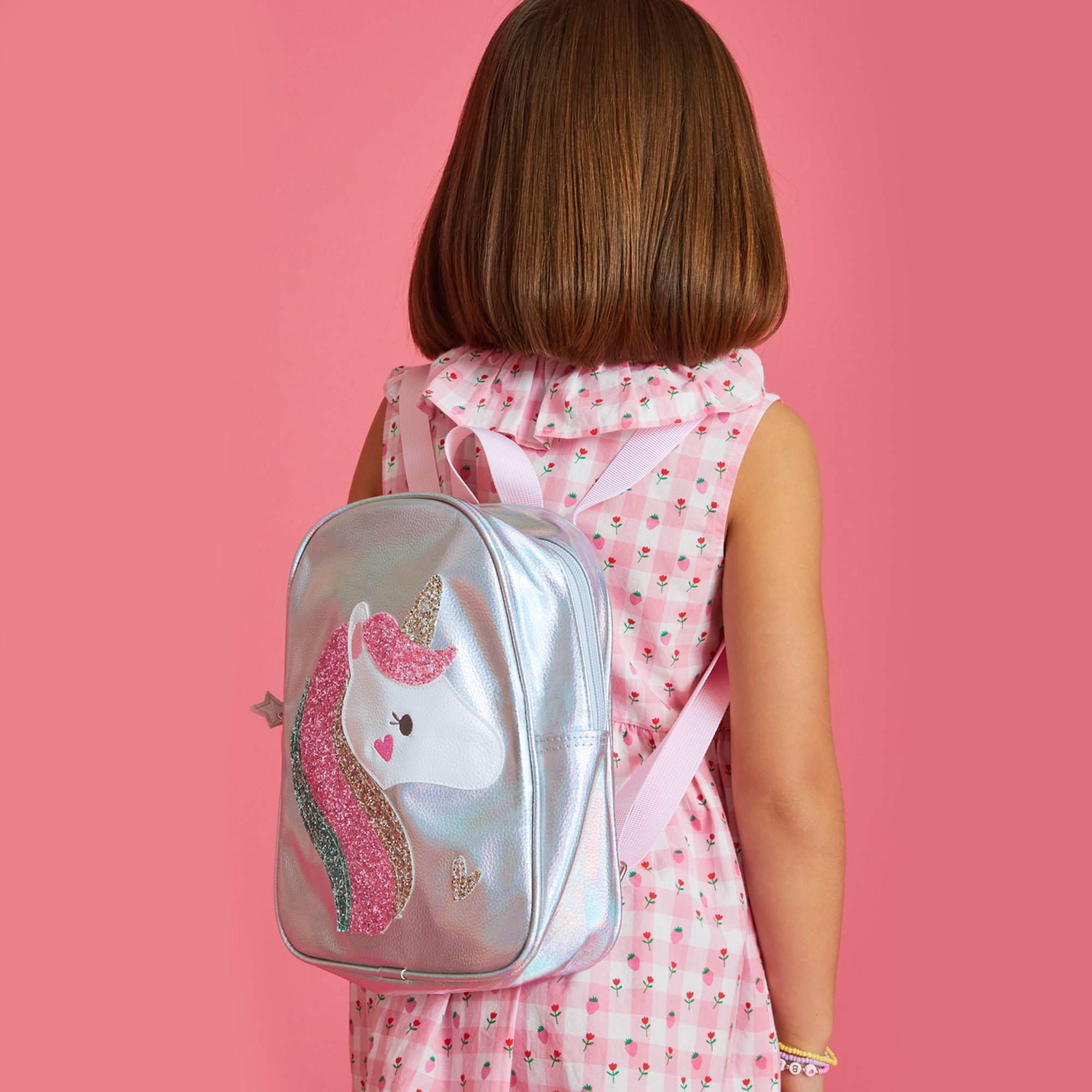 Silver Unicorn Glitter Backpack