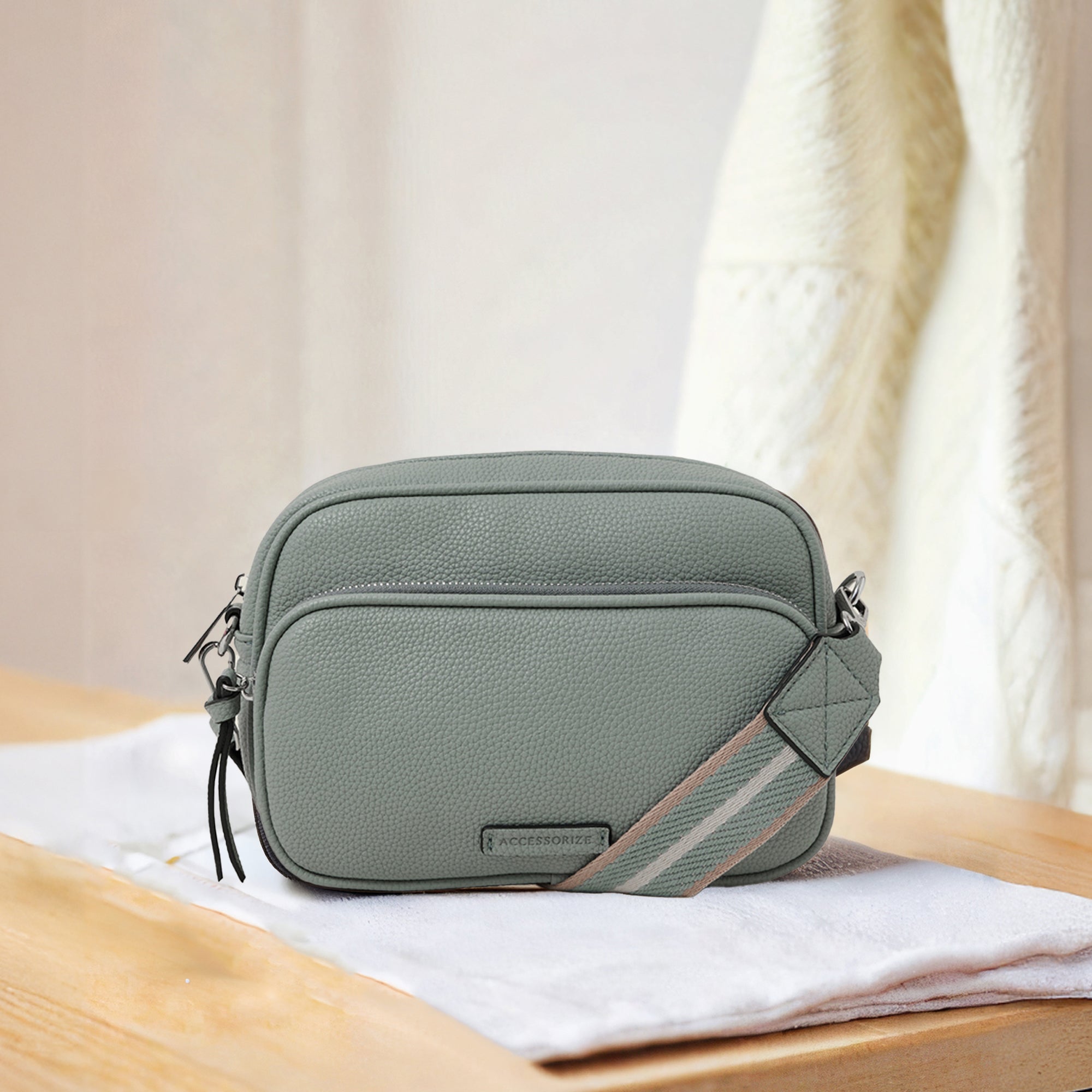 Blue Double Zip Camera Bag