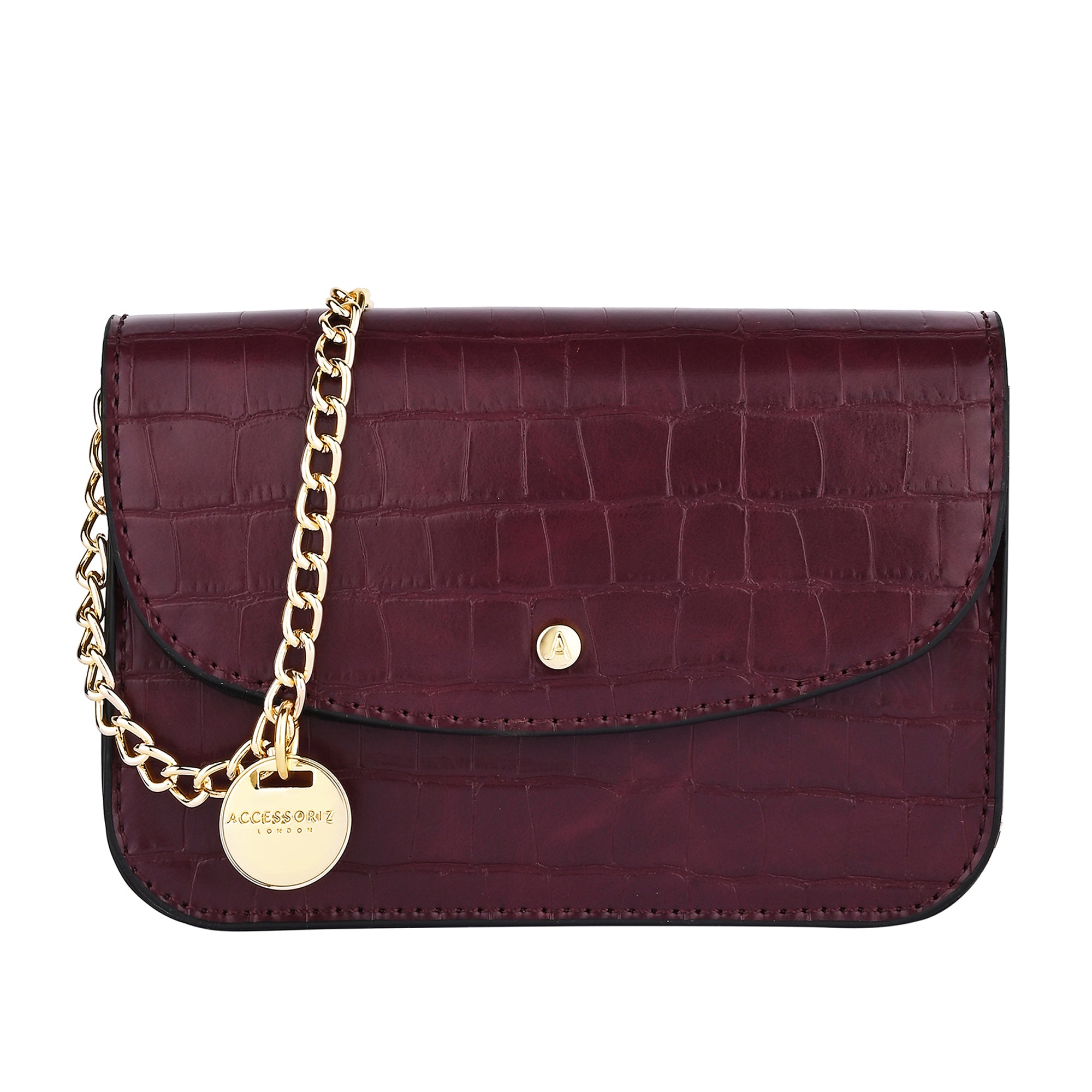 Women's Faux Leather Burgundy Mini Purse Sling Bag