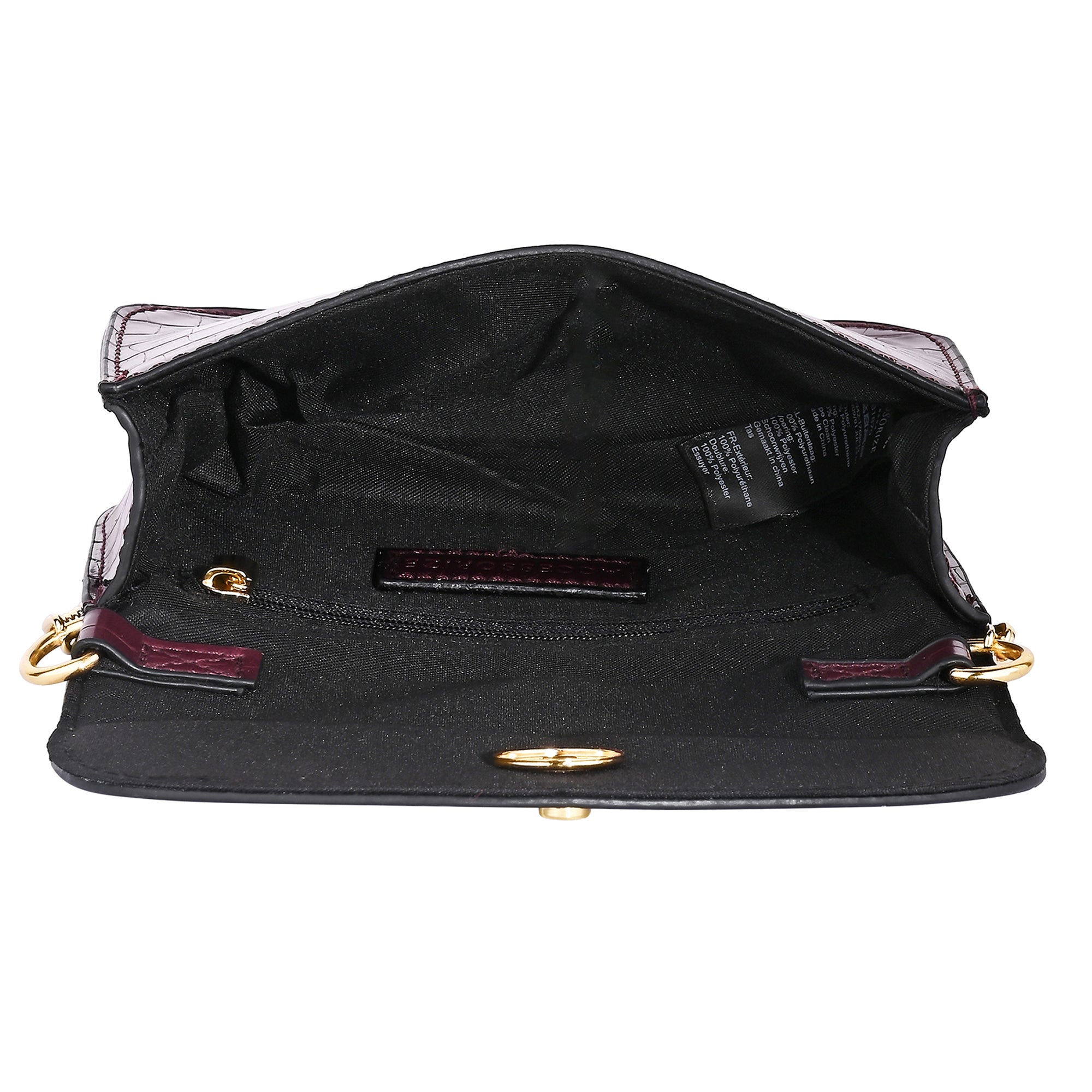 Women's Faux Leather Burgundy Mini Purse Sling Bag