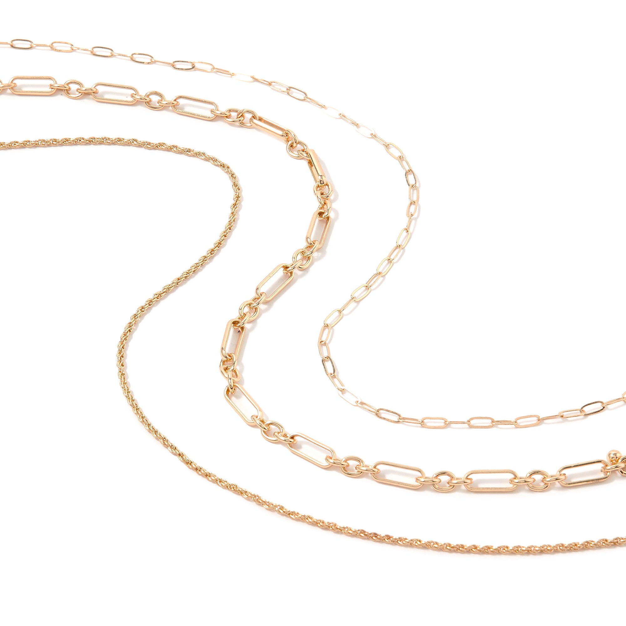 Accessorize London Women's Blue Harvest set of 3 Chunky Mixed Chain Necklace