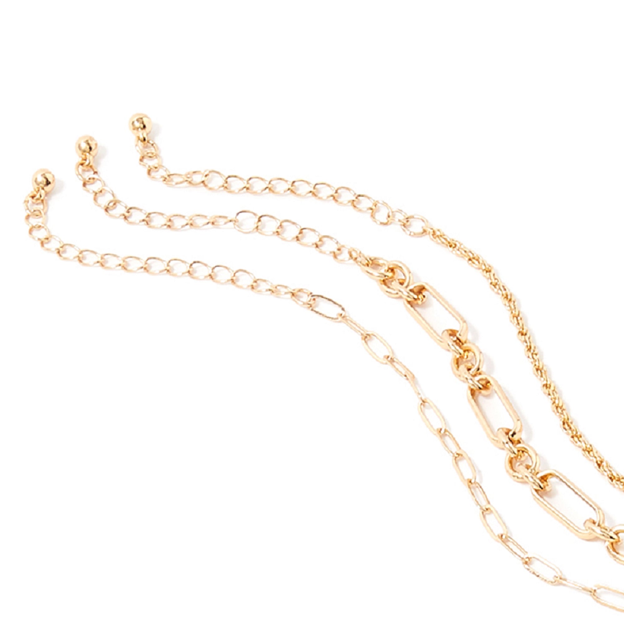 Accessorize London Women's Blue Harvest set of 3 Chunky Mixed Chain Necklace