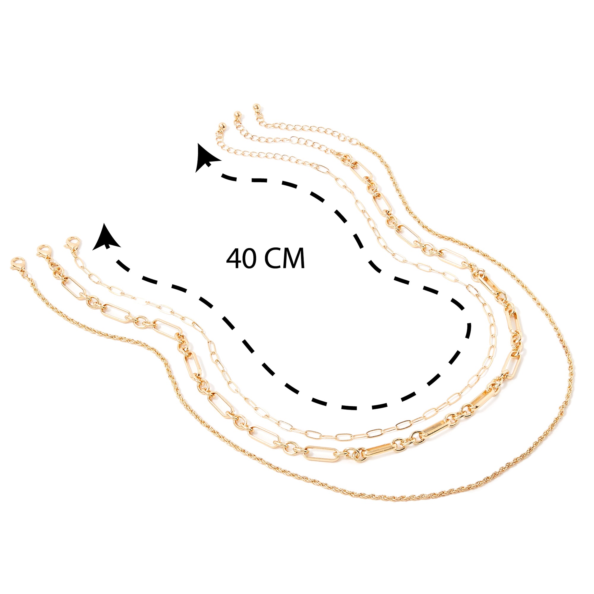 Accessorize London Women's Blue Harvest set of 3 Chunky Mixed Chain Necklace