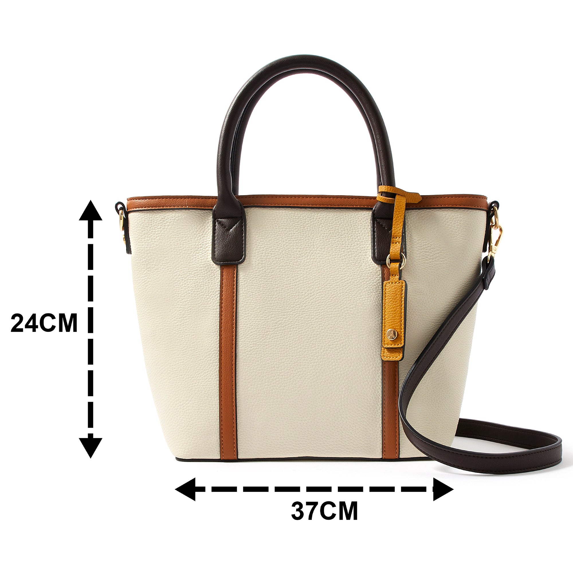 Accessorize London women's Faux Leather Chloe Cream Handheld Bag