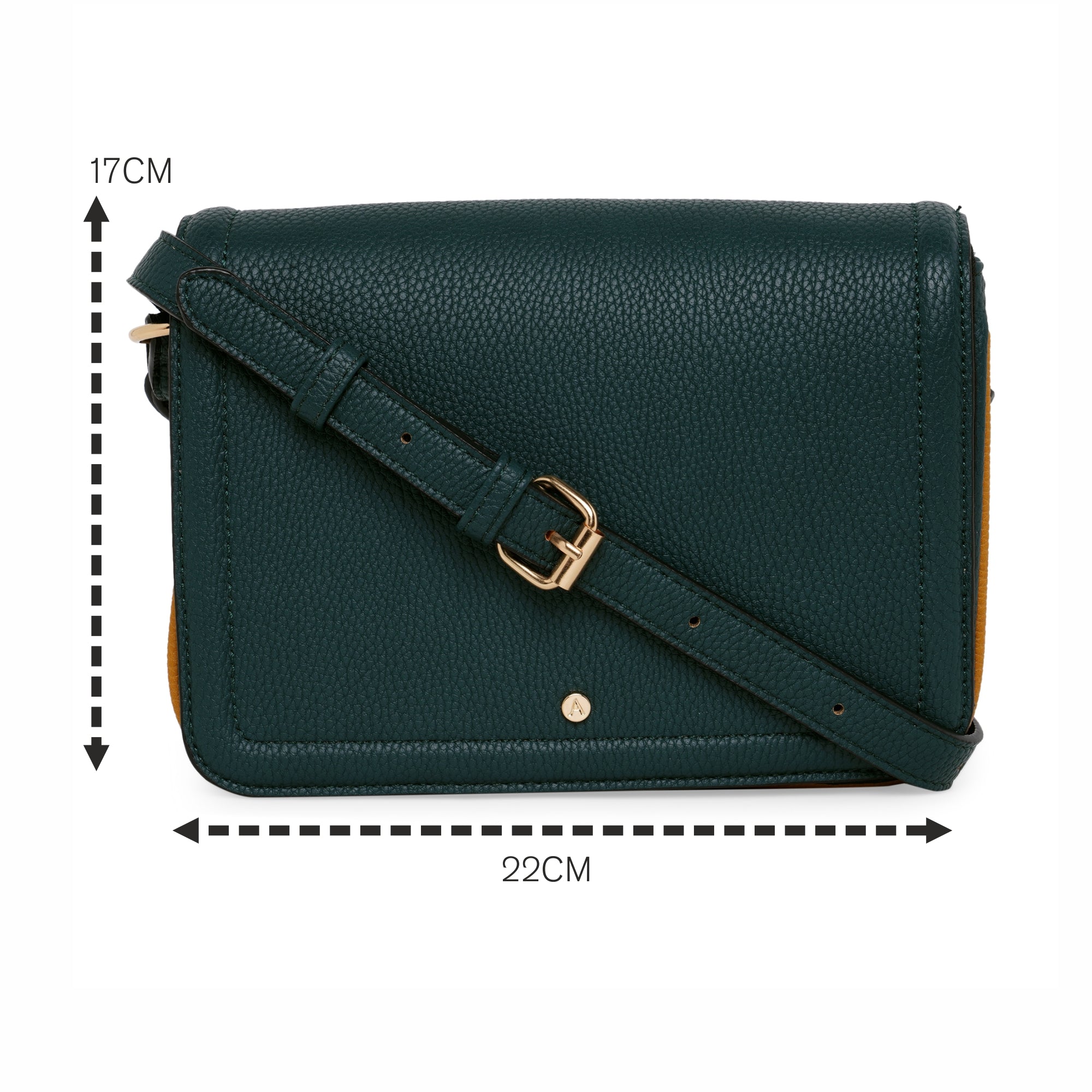 Accessorize London Women'S Faux Leather Green Tara Triple Compartment Sling Bag