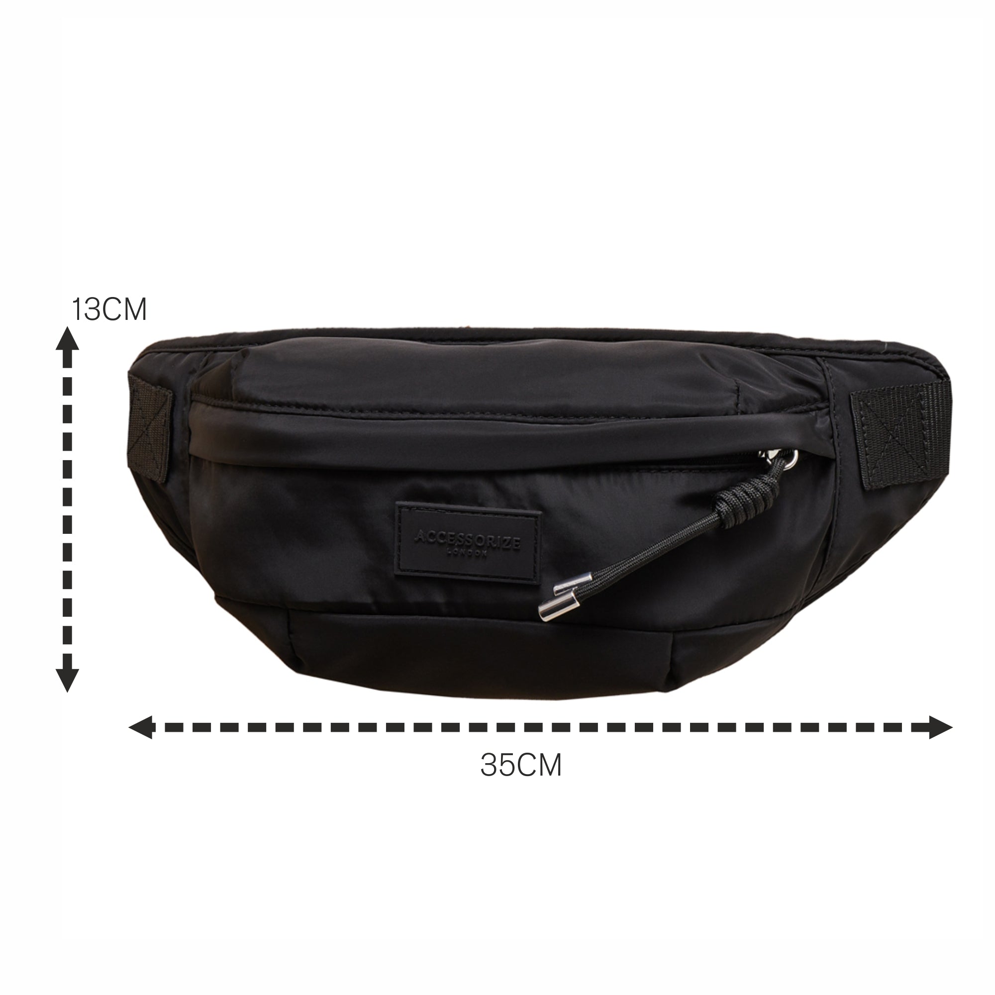 Accessorize London Women's Recycled Nylon Black Bumbag