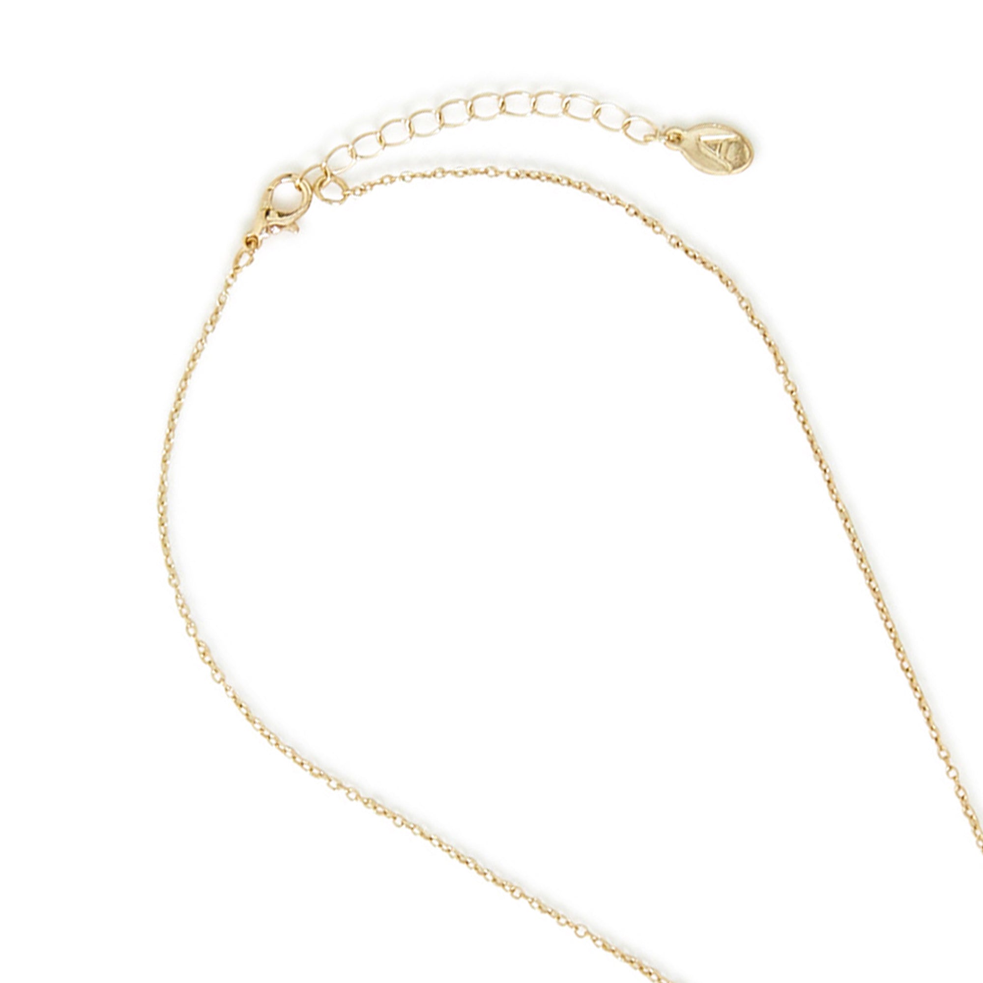 Gold Diamond Cut Out Pendant Necklace