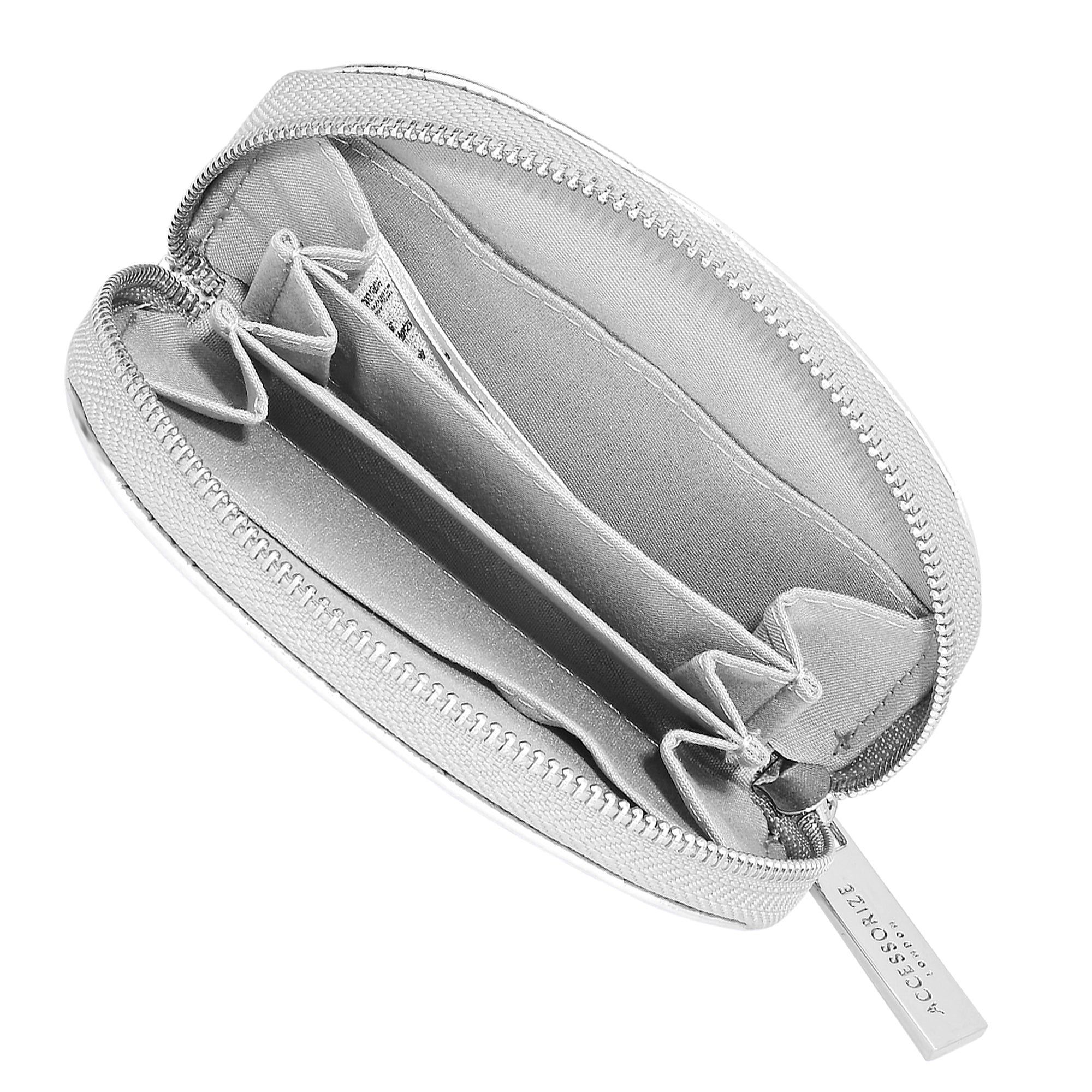 Silver Metallic Crescent Coin Purse
