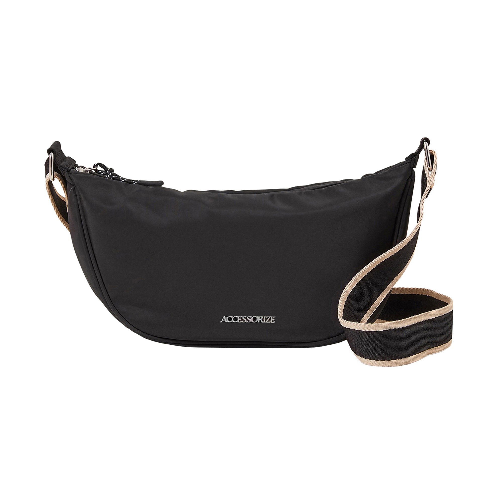Black Sling Cross-Body Bag In Recycled Nylon
