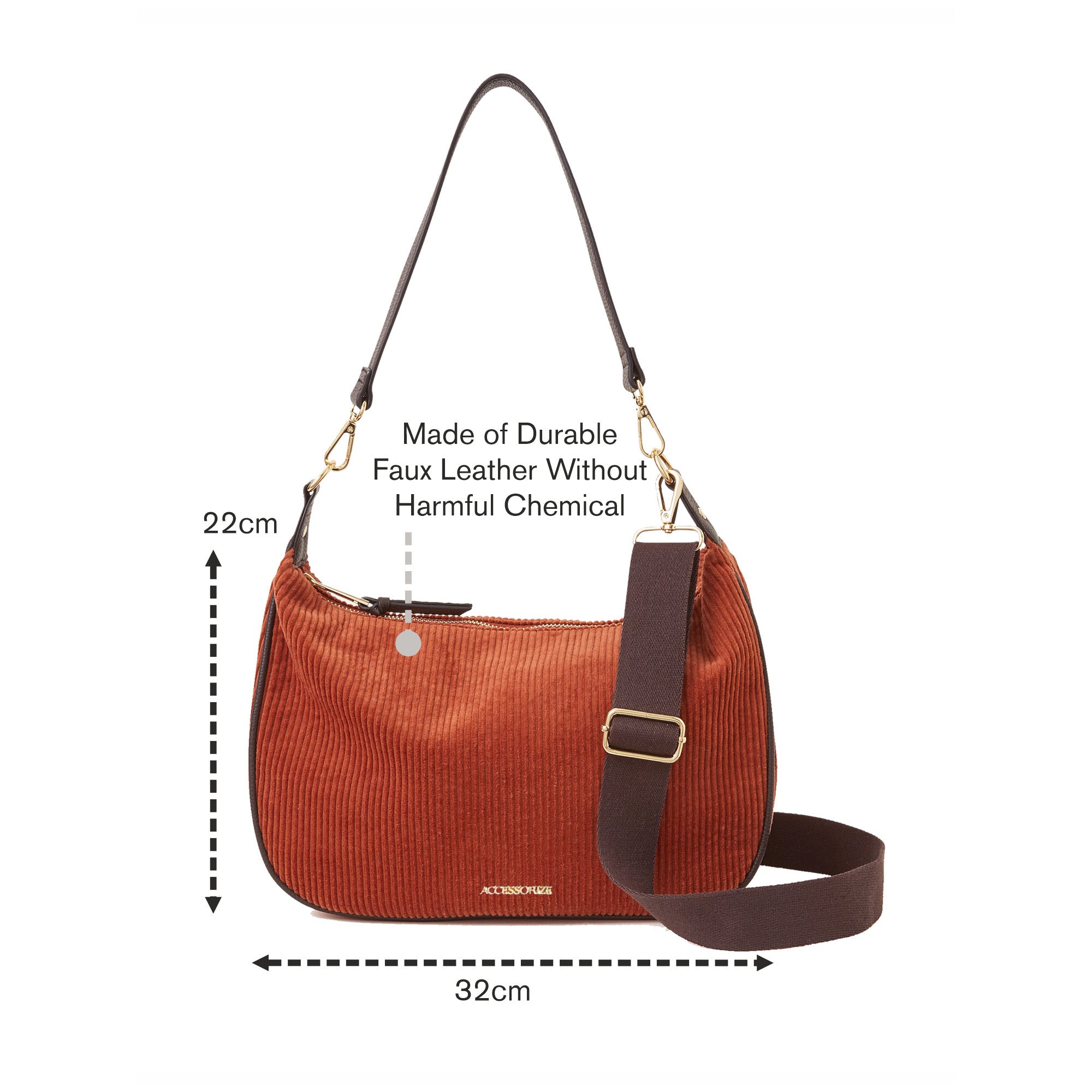 Rust Cotton Cord Shoulder Bag