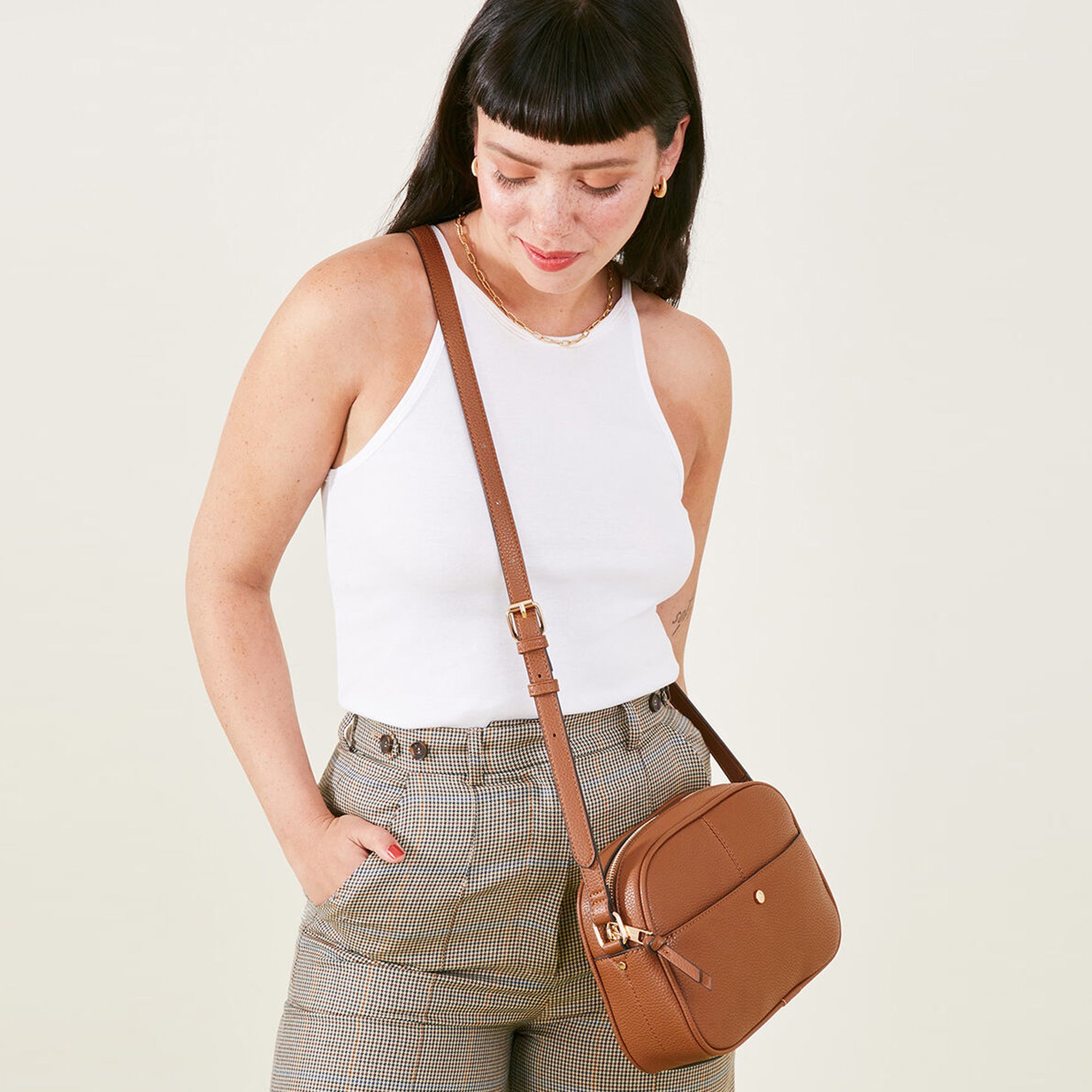 Women's Tan Abby Camera Bag