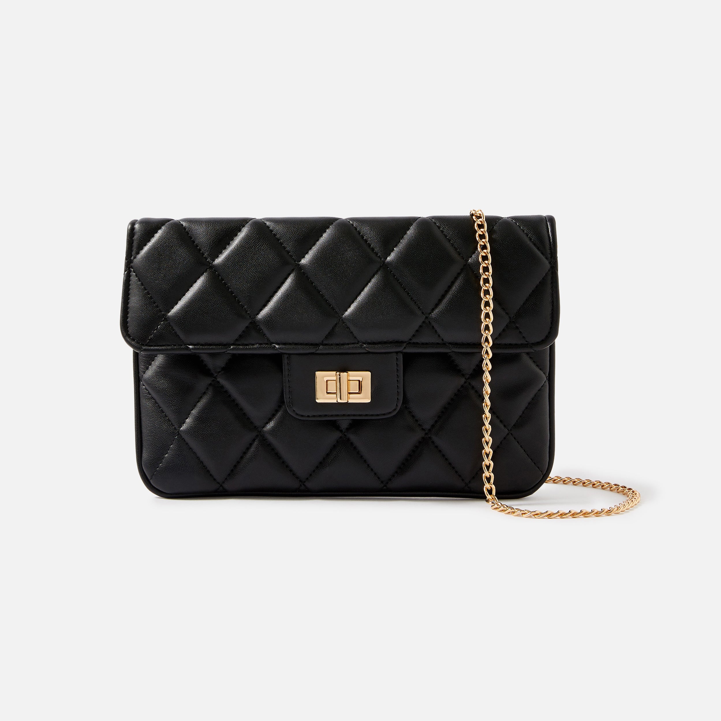 Quilted Black Clutch Bag