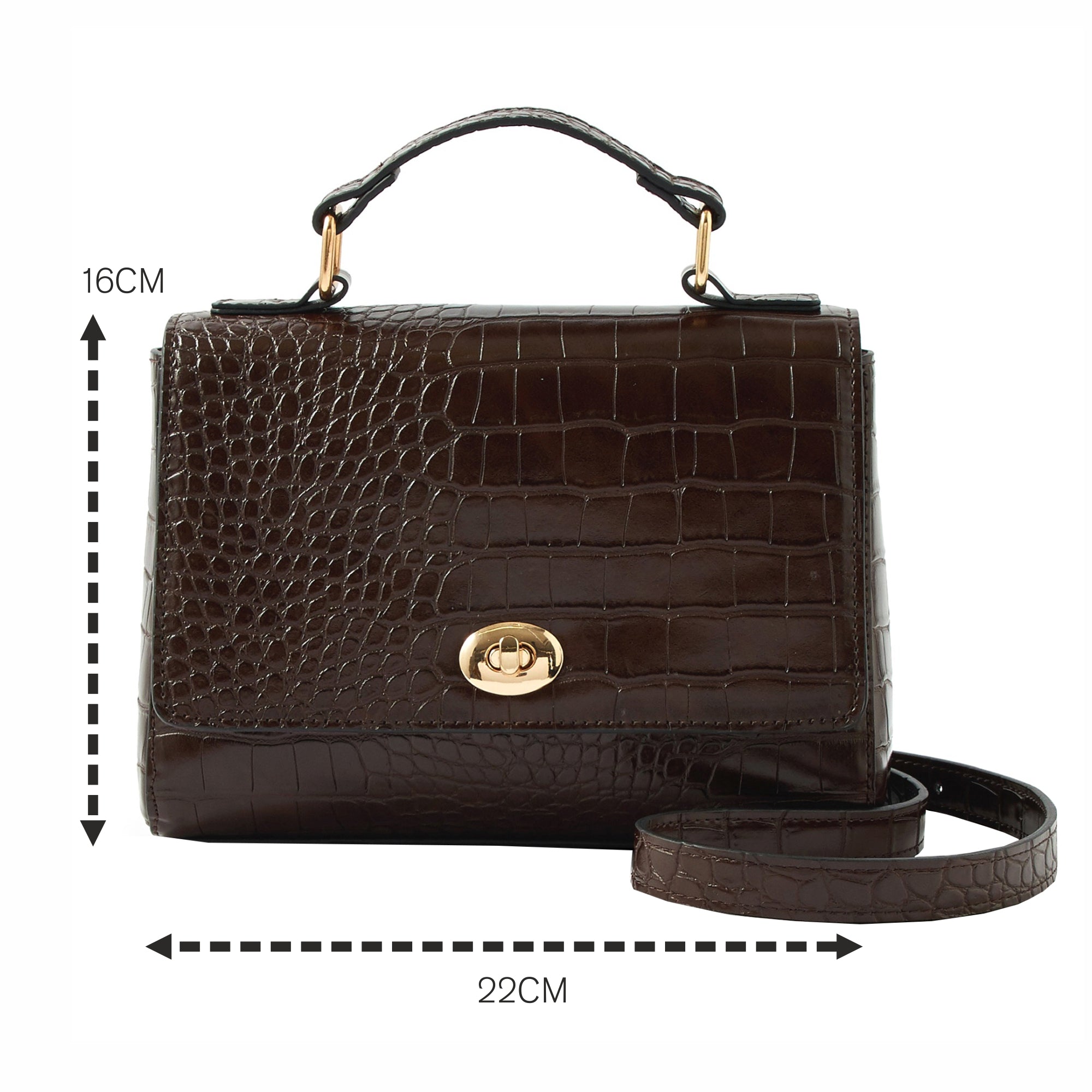 Accessorize London Women's Jessica Croc Bag Brown