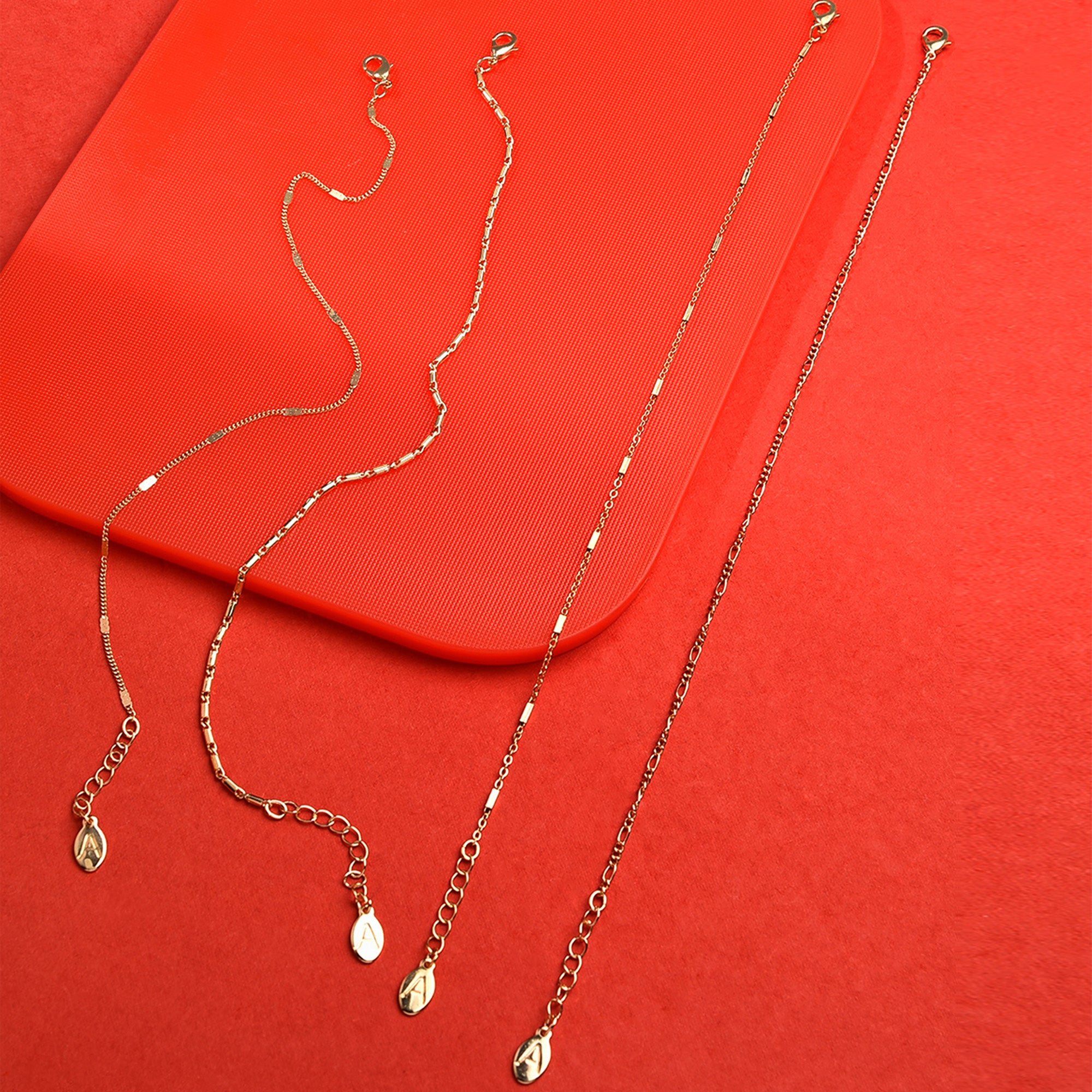 Accessorize London Women'S Gold4 X Gold Chain Anklet Pack