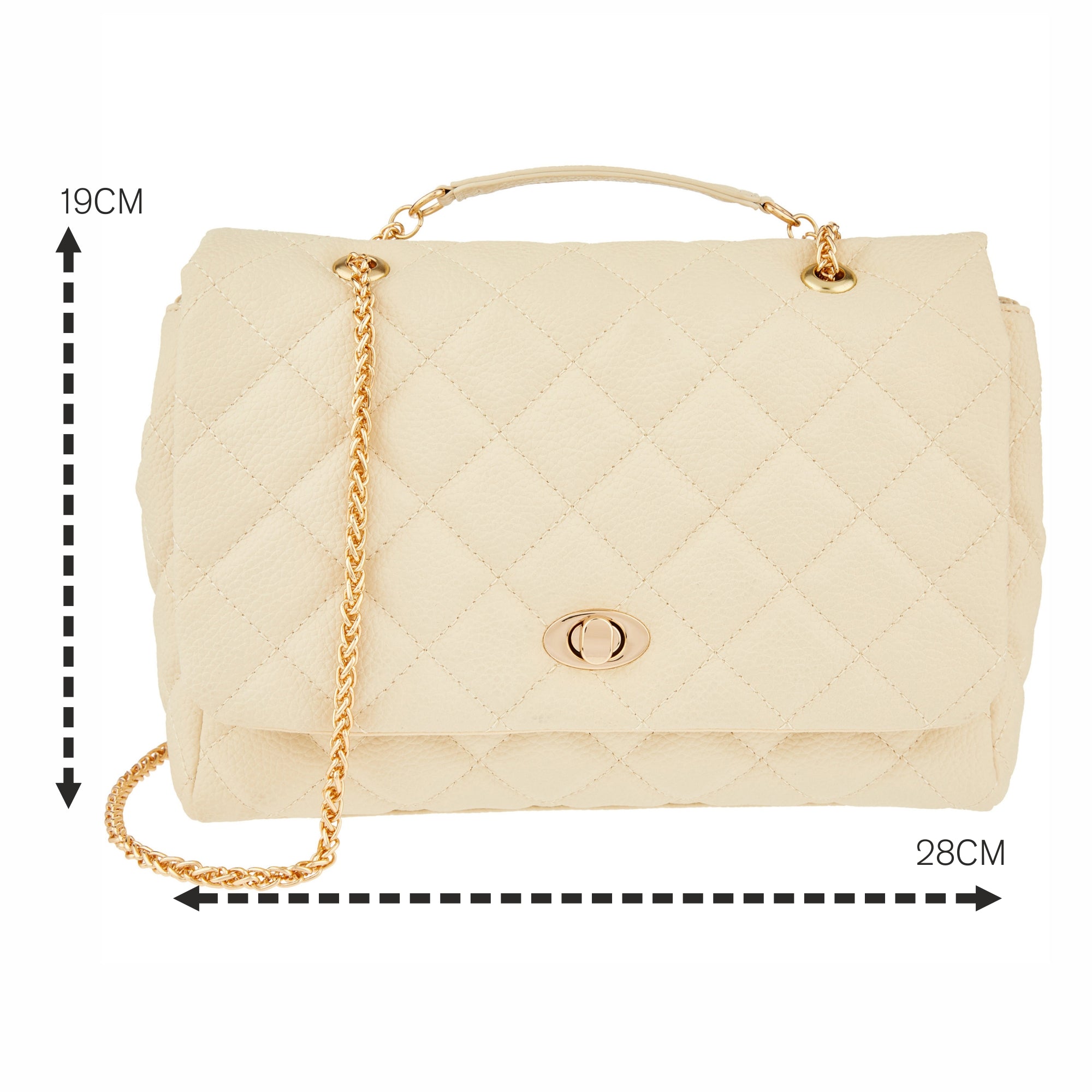 Accessorize London women's Cream Magda Oversized Shoulder Bag