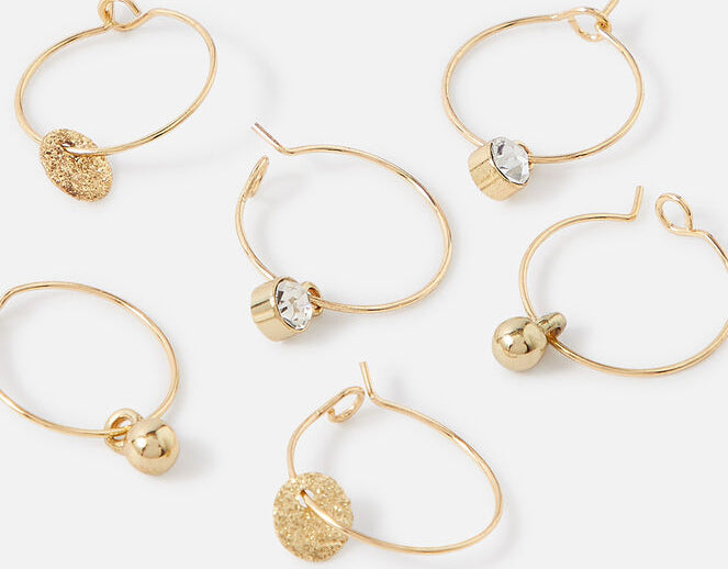 Accessorize London Women's Pack Of 3 Simple Hoop Earrings