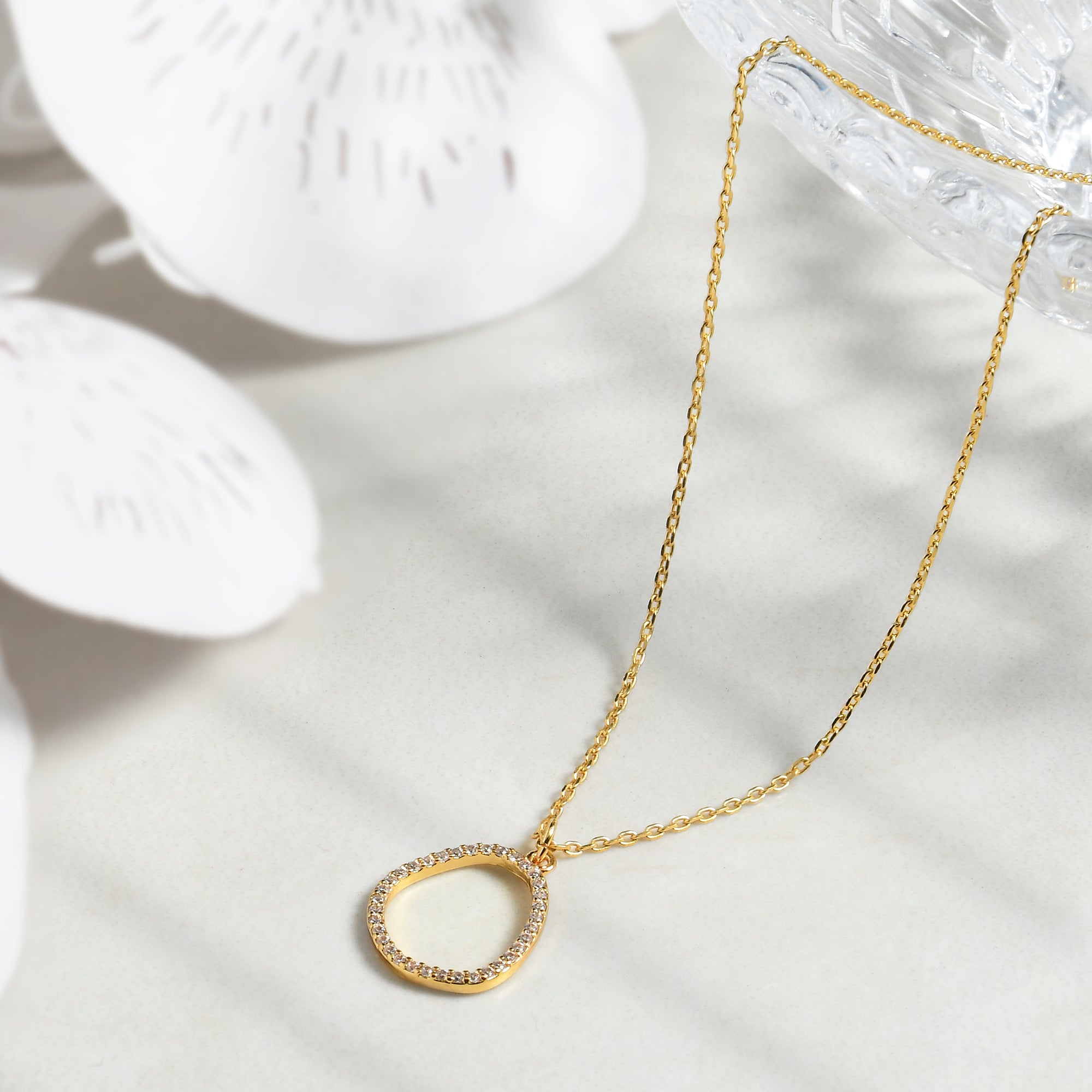 Accessorize London Women's Z Real Gold-Plated Cubic Zirconia Sparkle Pendant Set Necklace