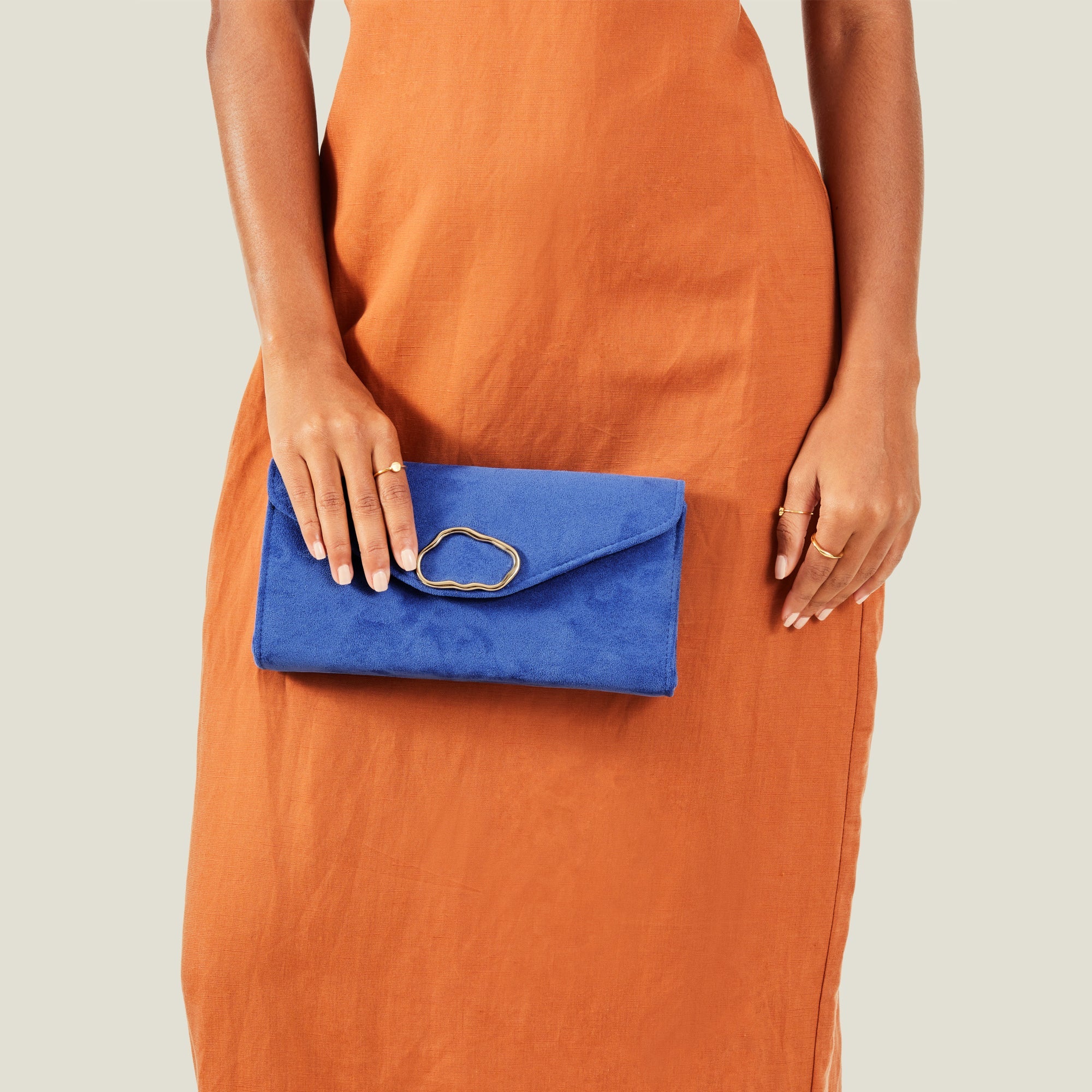 Buy Blue Suedette Clutch Bag Online Accessorize India