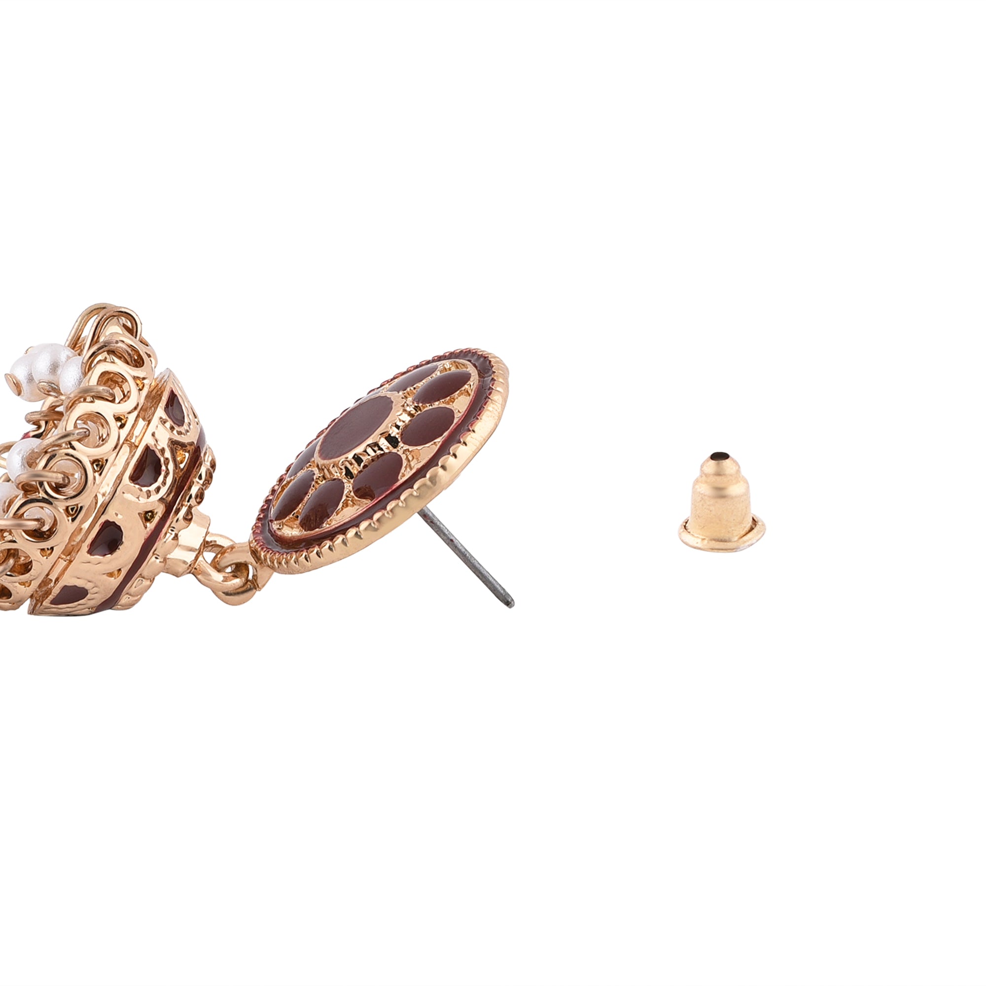 Accessorize London Women'S Pretty Enamel Maroon Jhumka