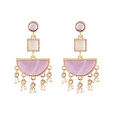Accessorize London Women's Blush Pink Geo Drop Earrings