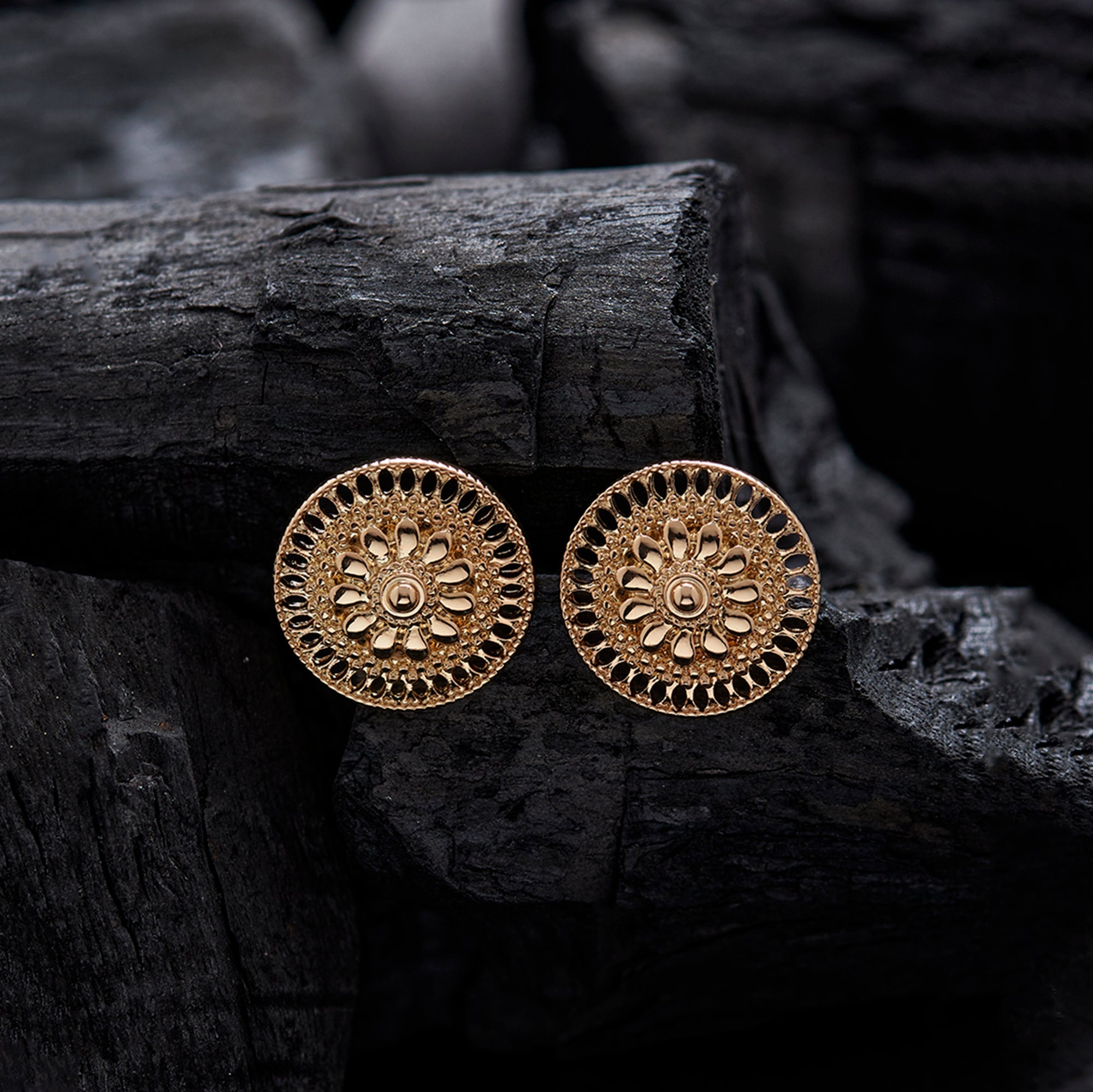 Buy Golden Round Temple Studs Online Accessorize India