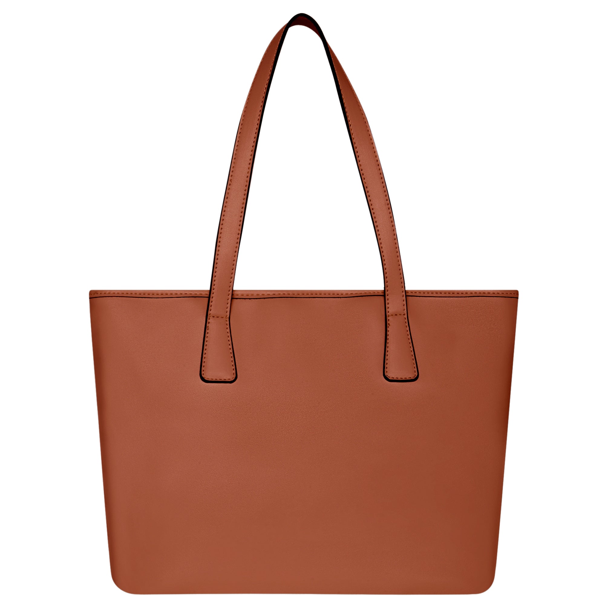 Accessorize London Women's Faux Leather Tan Lannister quilted tote Bag