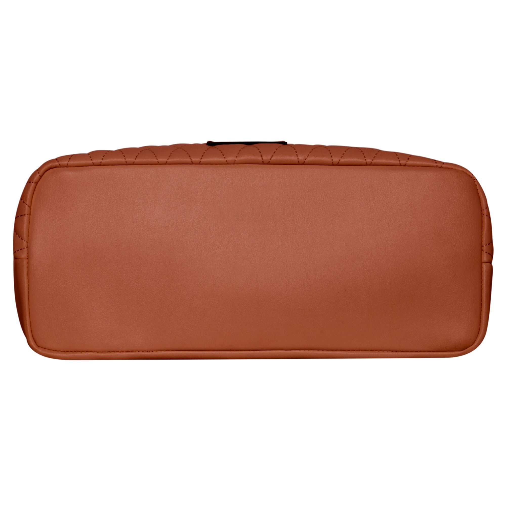 Accessorize London Women's Faux Leather Tan Lannister quilted tote Bag