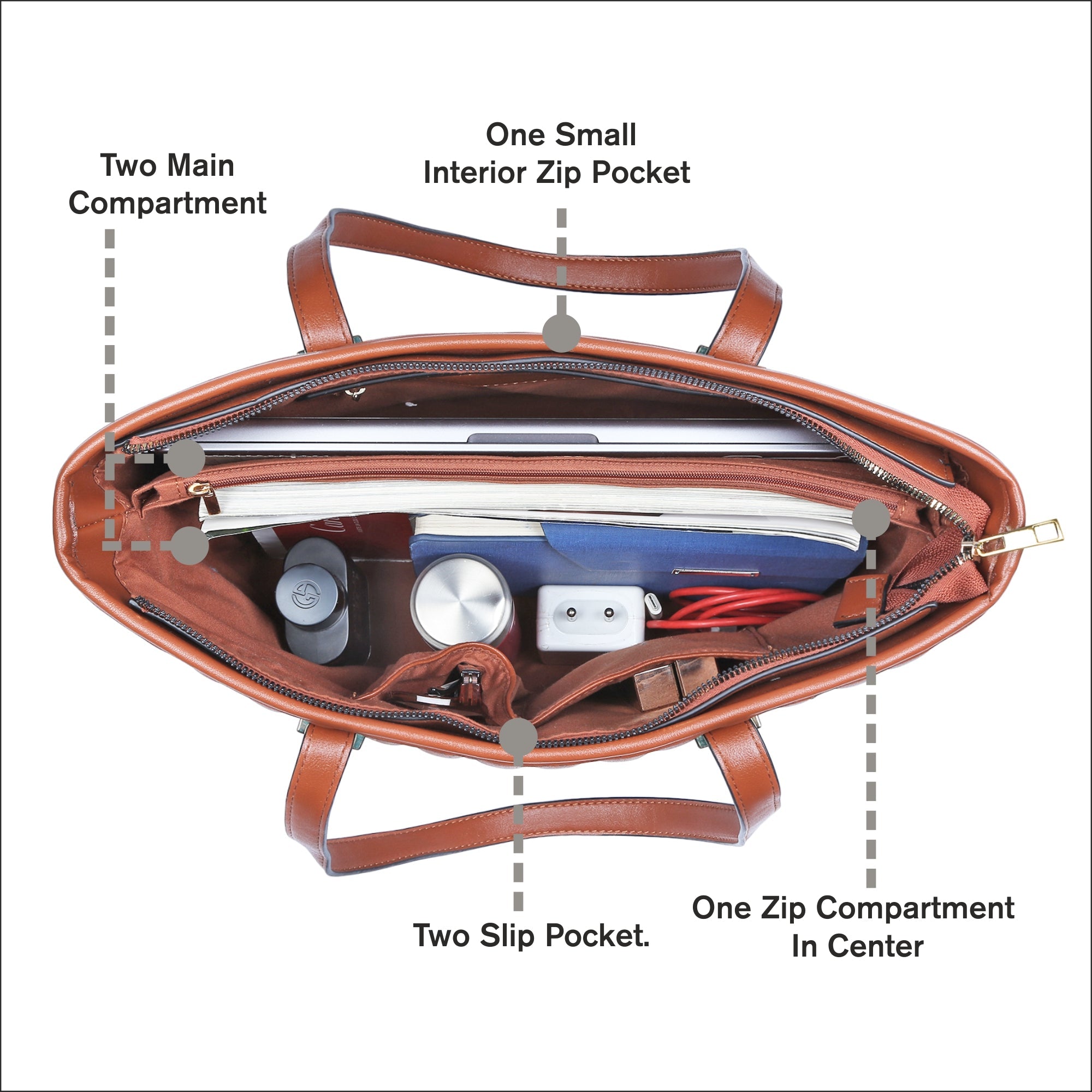 Accessorize London Women's Faux Leather Tan Lannister quilted tote Bag