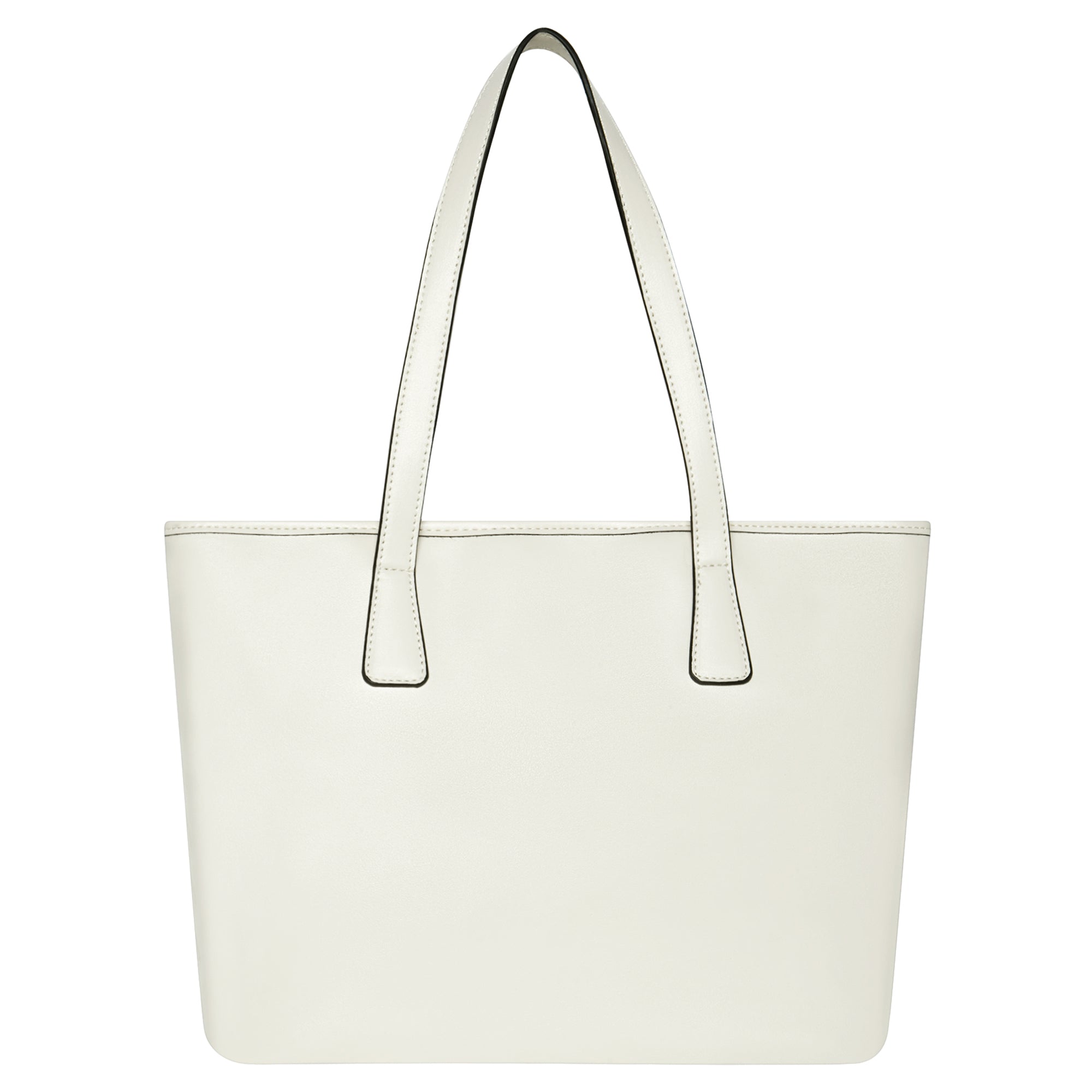 Accessorize London Women's Faux Leather White Lannister quilted tote Bag