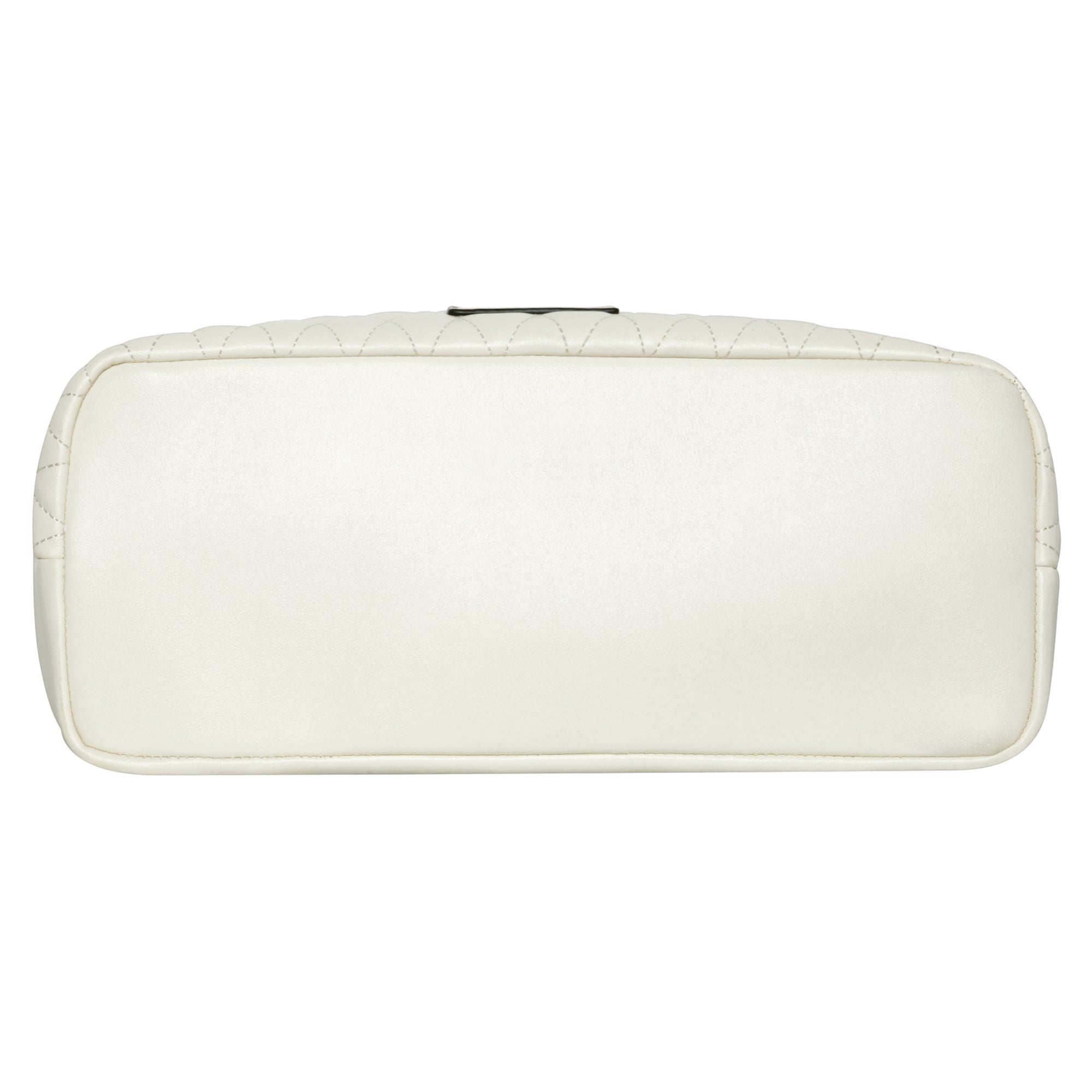 Accessorize London Women's Faux Leather White Lannister quilted tote Bag