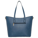 Accessorize London Women's Faux Leather Blue Daffodil tote bag