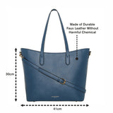 Accessorize London Women's Faux Leather Blue Daffodil tote bag