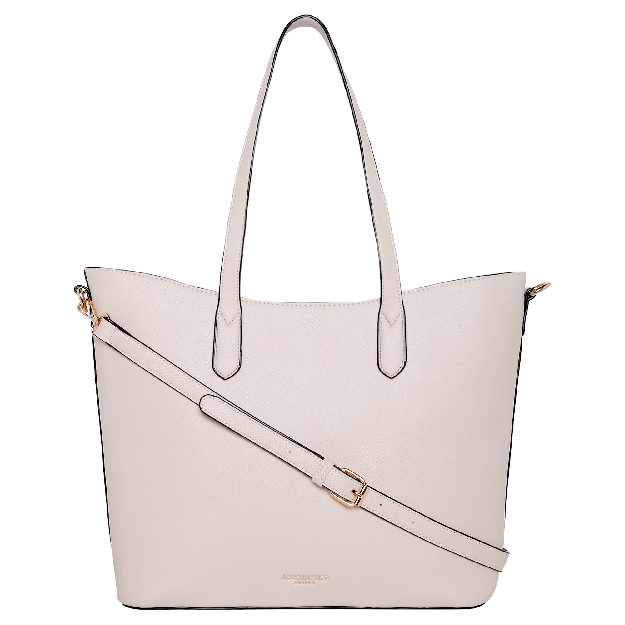 Accessorize London Women's Faux Leather Light Pink Daffodil tote bag