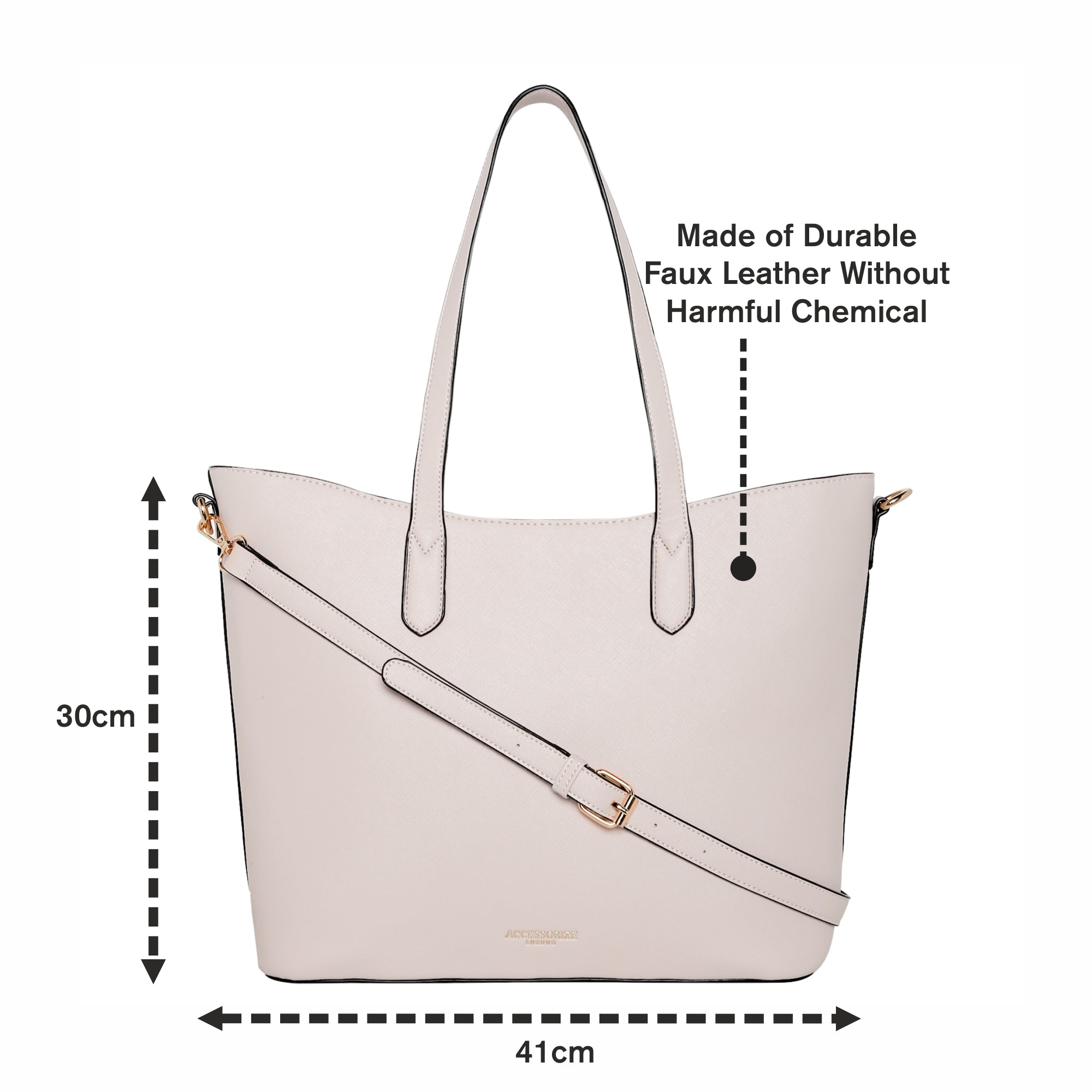 Accessorize London Women's Faux Leather Light Pink Daffodil tote bag