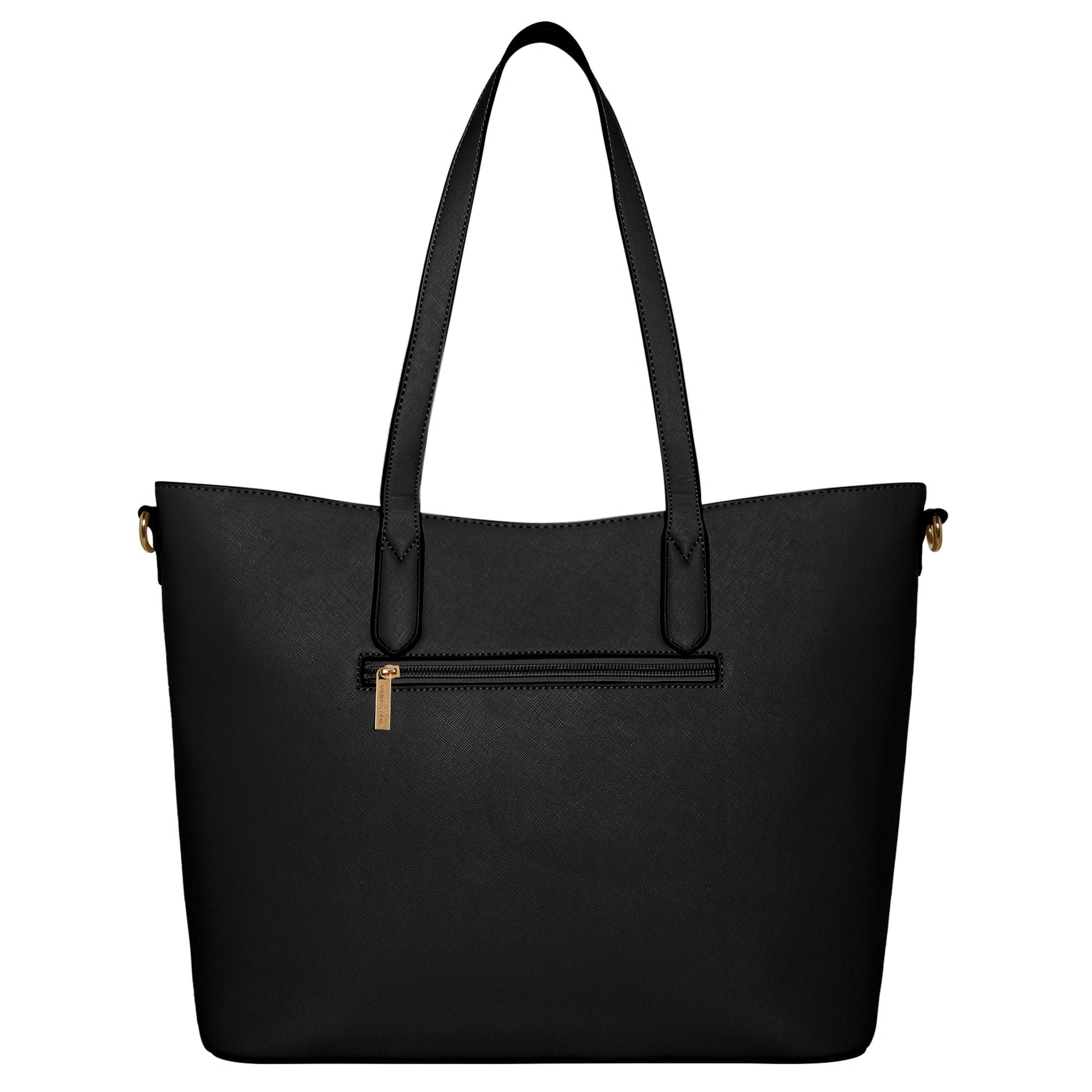 Accessorize London Women's Faux Leather black Daffodil tote bag