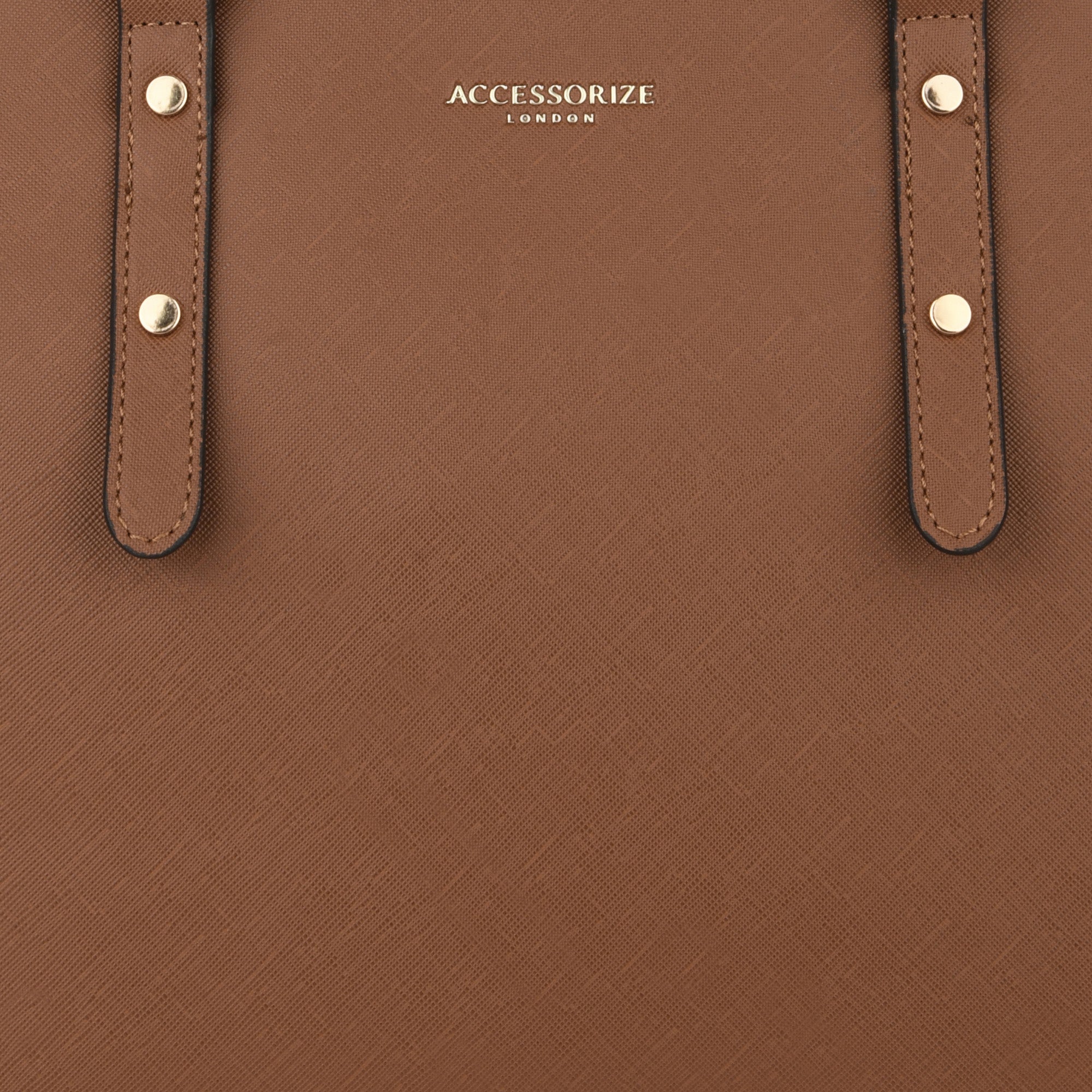 Accessorize London Women's Faux Leather Tan Venus Laptop Winged Tote Bag