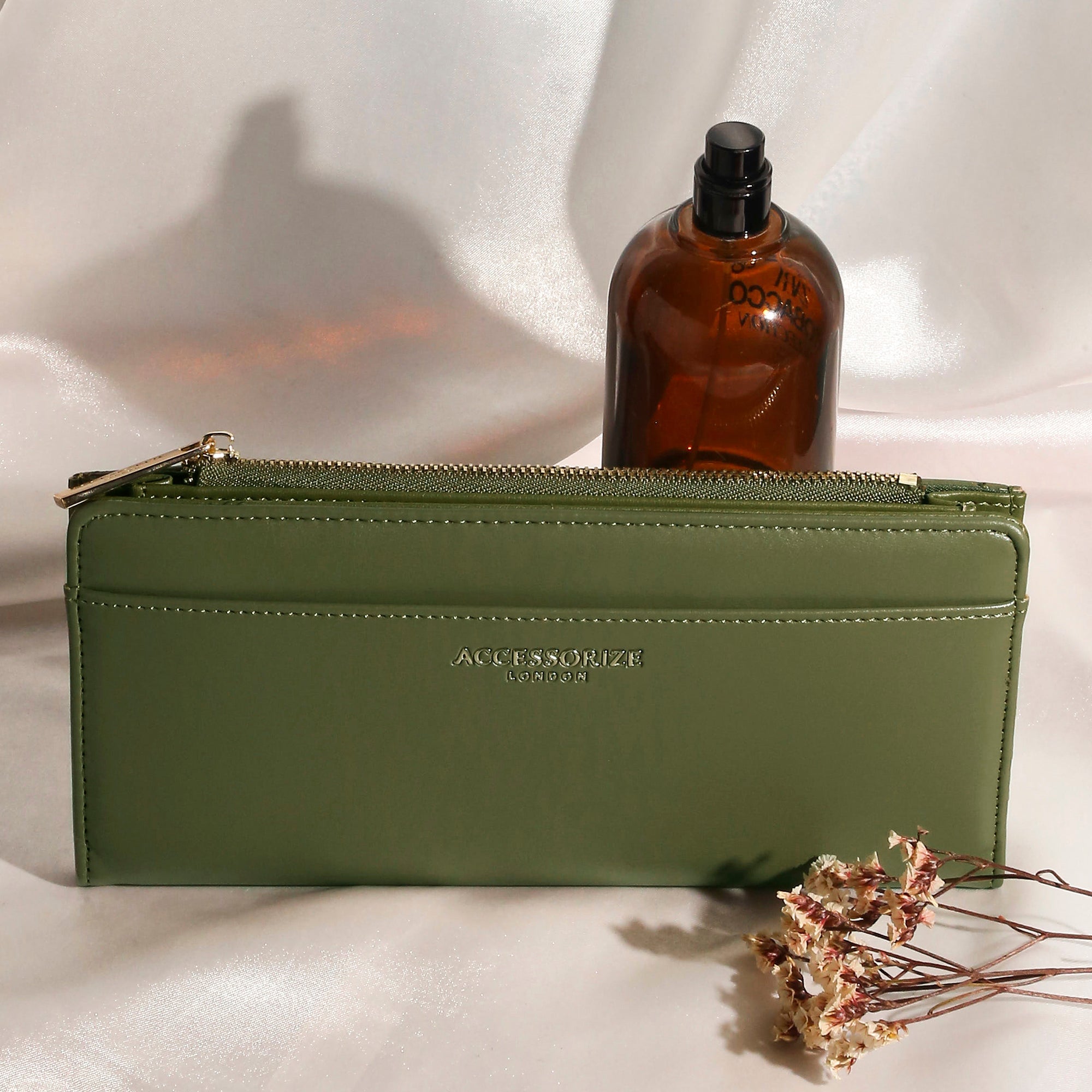 Buy Large Khaki Agnes Bifold Wallet Accessorize India