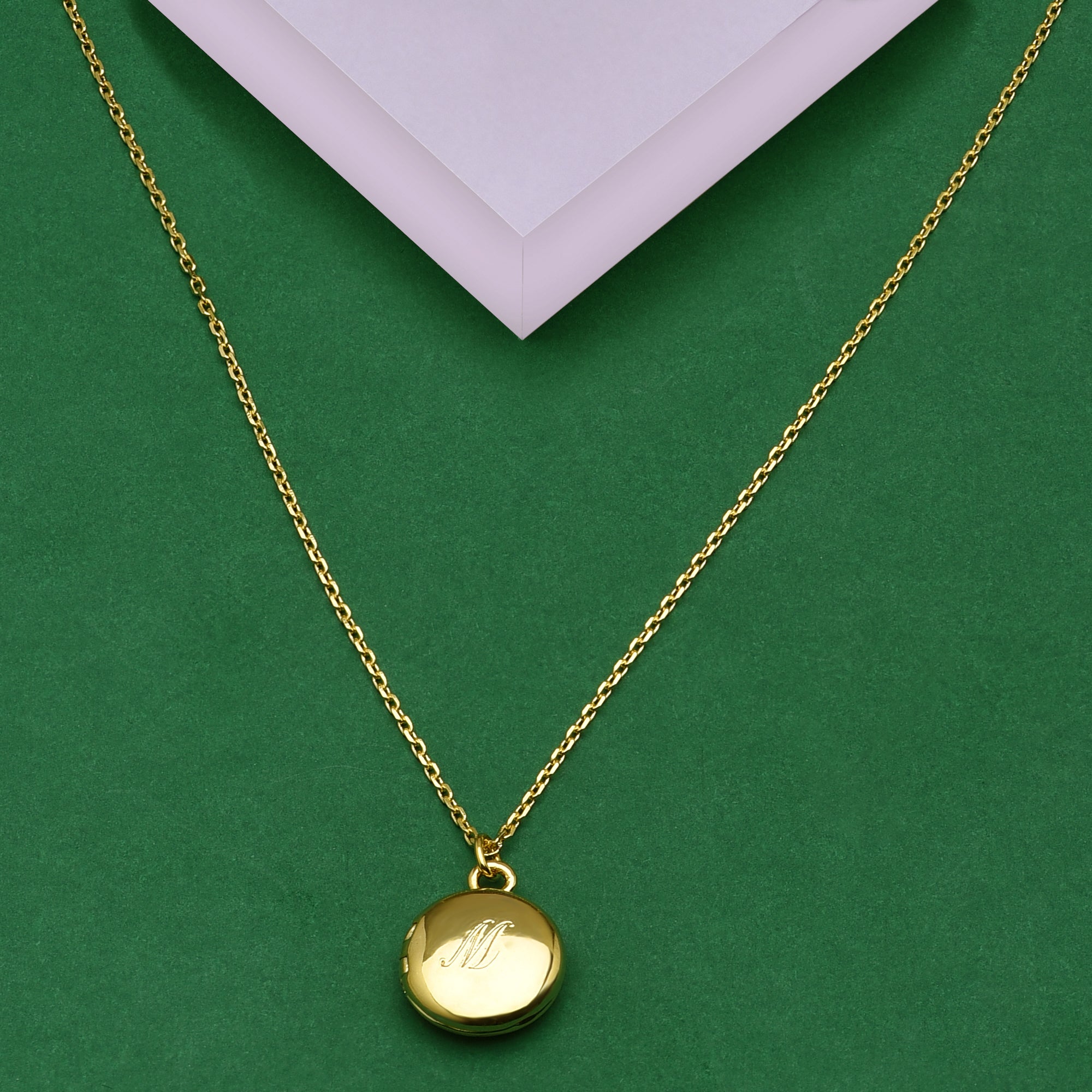 Real Gold Plated Initial Necklace Locket M For Women By Accessorize London